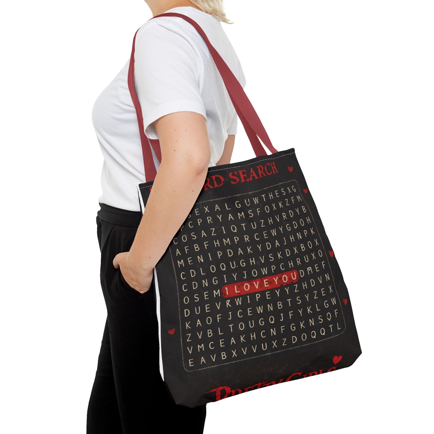 I Love You Word Search Tote Bag — Valentine’s Day Romantic Gift Tote