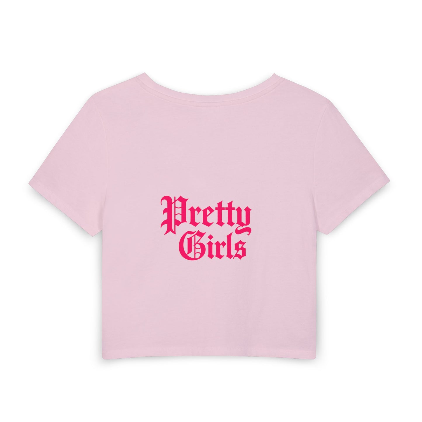 Be Happy "Pretty Girls" Baby Tee — Cute Heart & Butterfly Graphic Crop Top