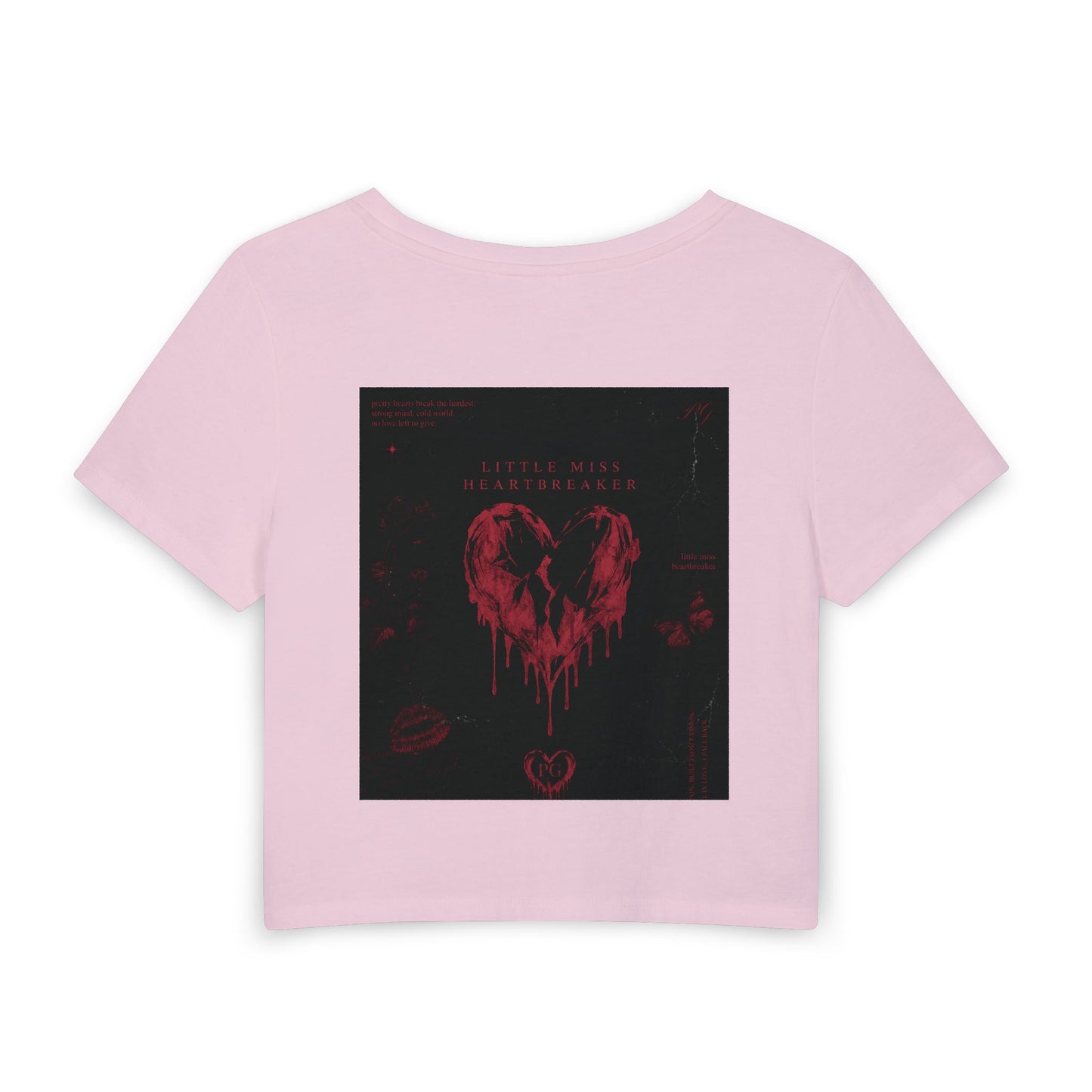 Women's Baby Tee — Gothic Heart Graphic Crop Top (Kills Design)