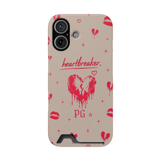 Phone Case with Card Holder — 'headbreaker' Vintage Kiss Pattern Wallet Case