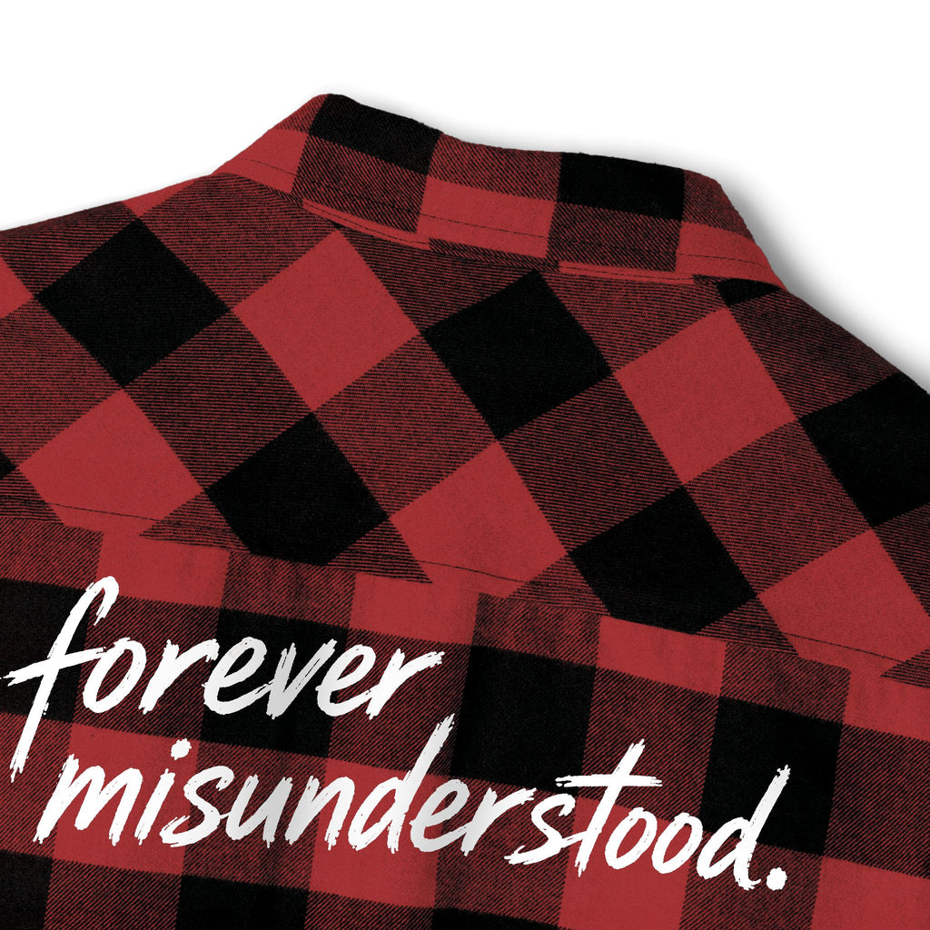 Flannel Shirt — "Walk Alone, Stand Tall" Graphic Plaid Button-Up