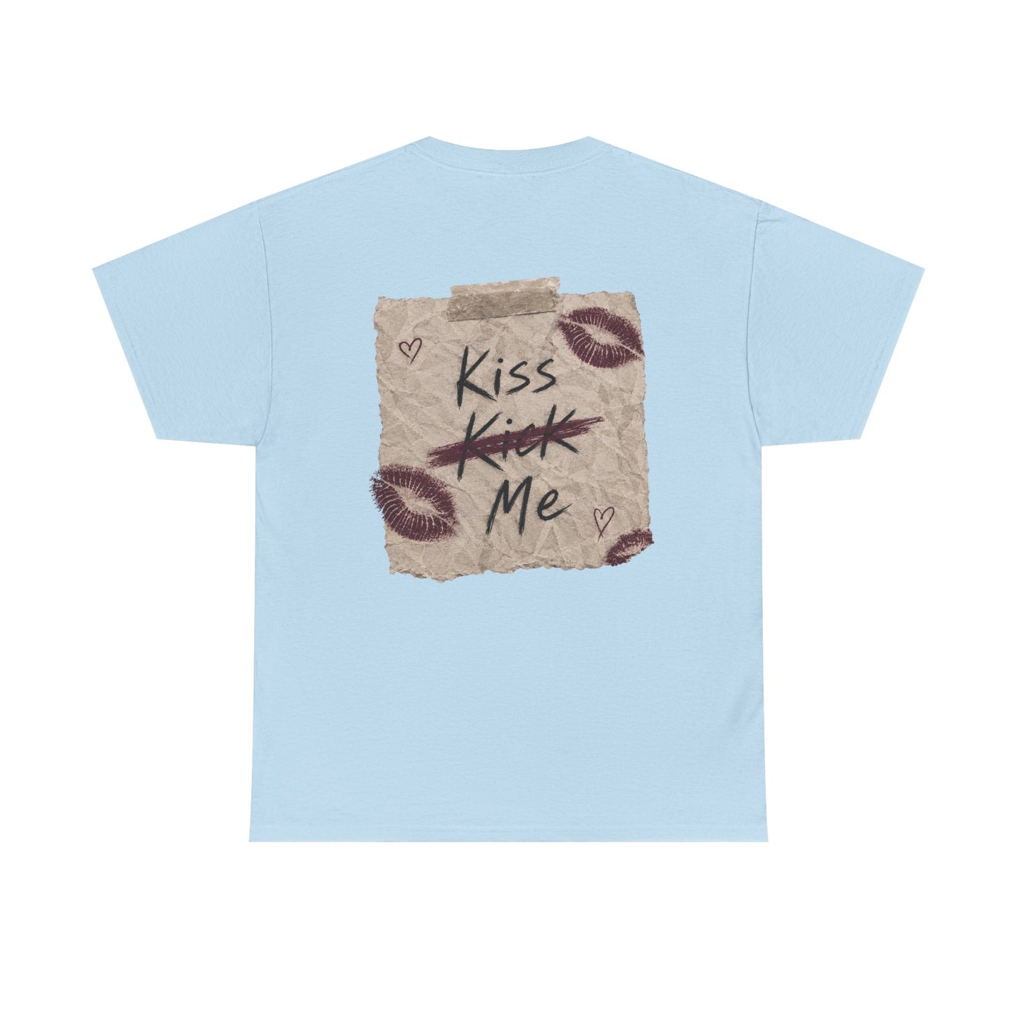Kiss Me Tee — Romantic Lip Print Graphic T-Shirt