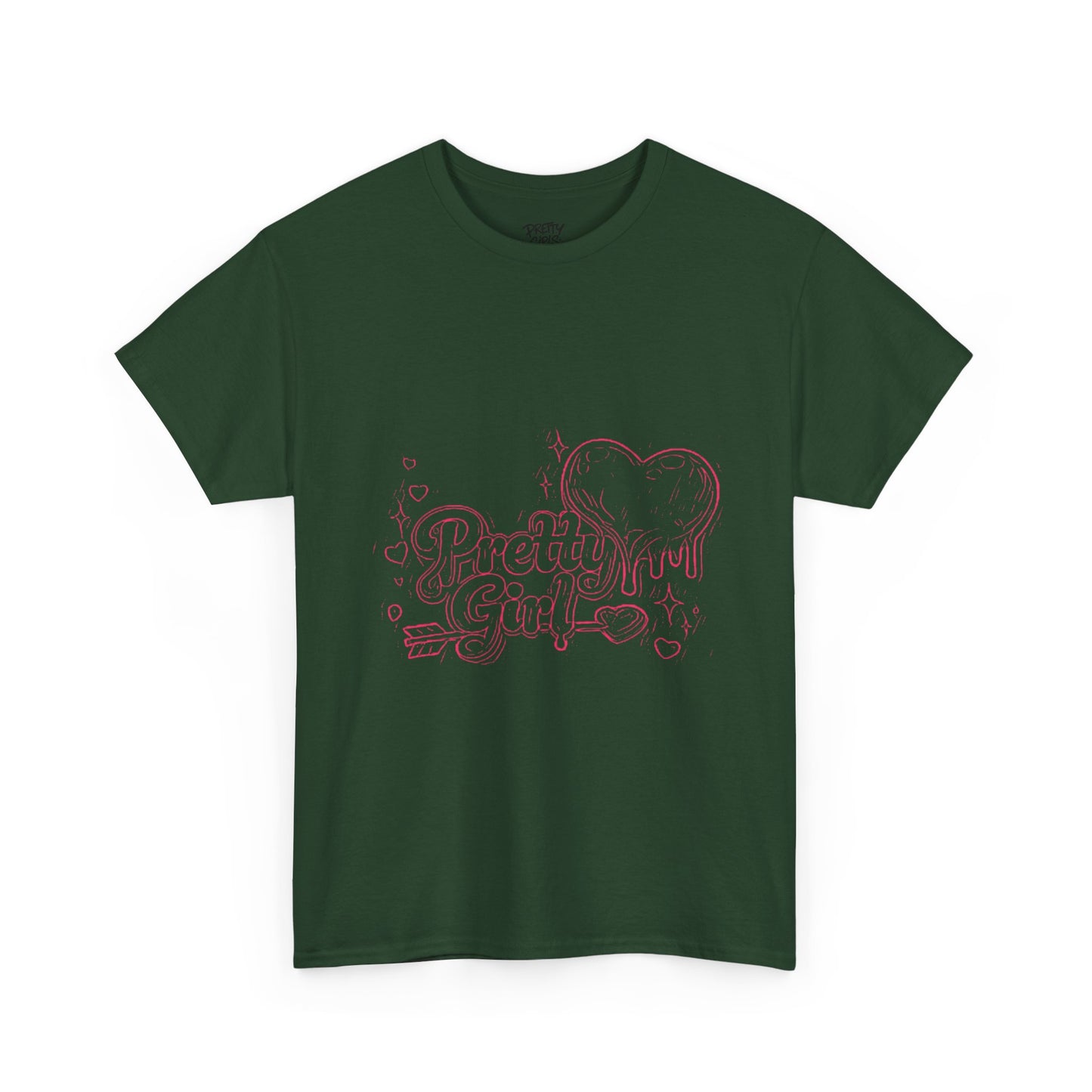 Pretty Girl Graphic Tee — Cute Pink Heart Aesthetic T-Shirt