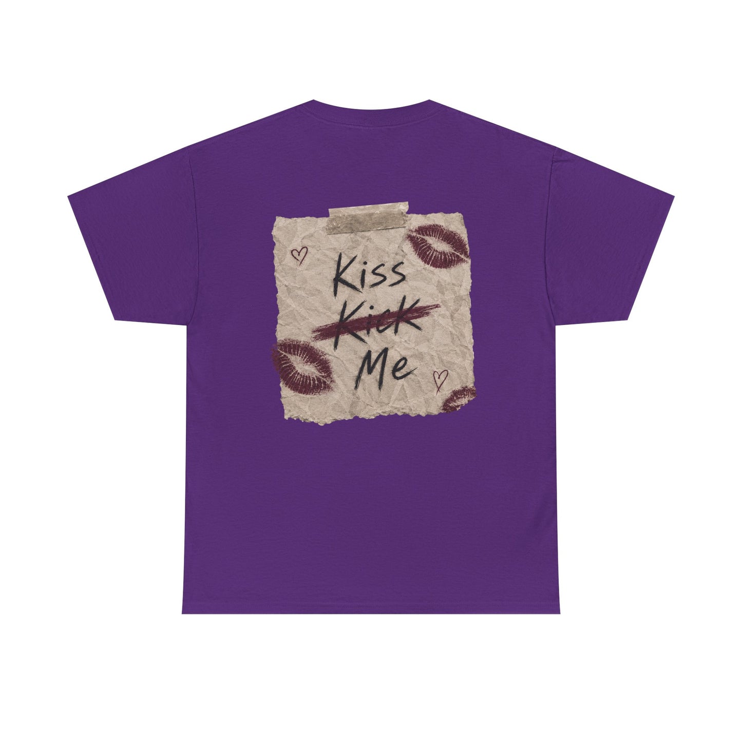 Kiss Me Tee — Romantic Lip Print Graphic T-Shirt
