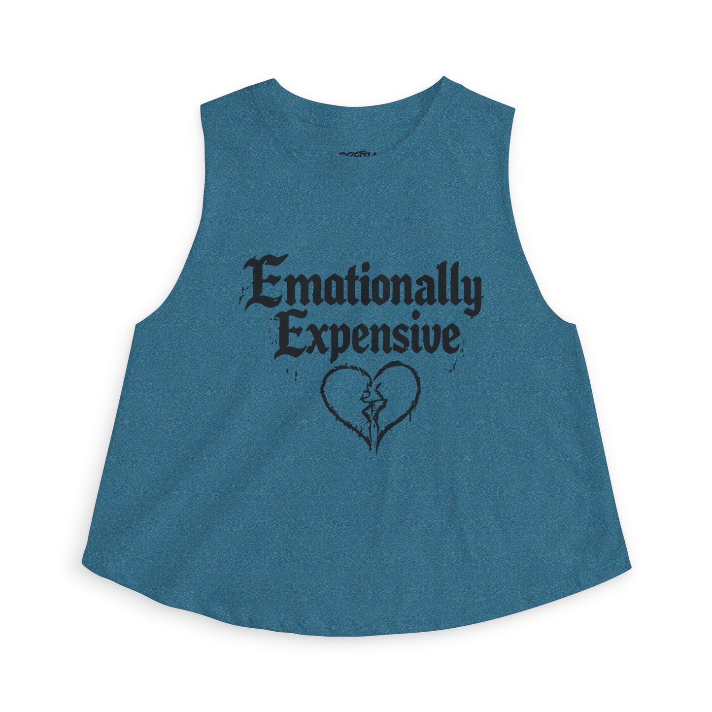 Emotionally Expensive Crop Top — Women's Graphic Tank with Broken Heart