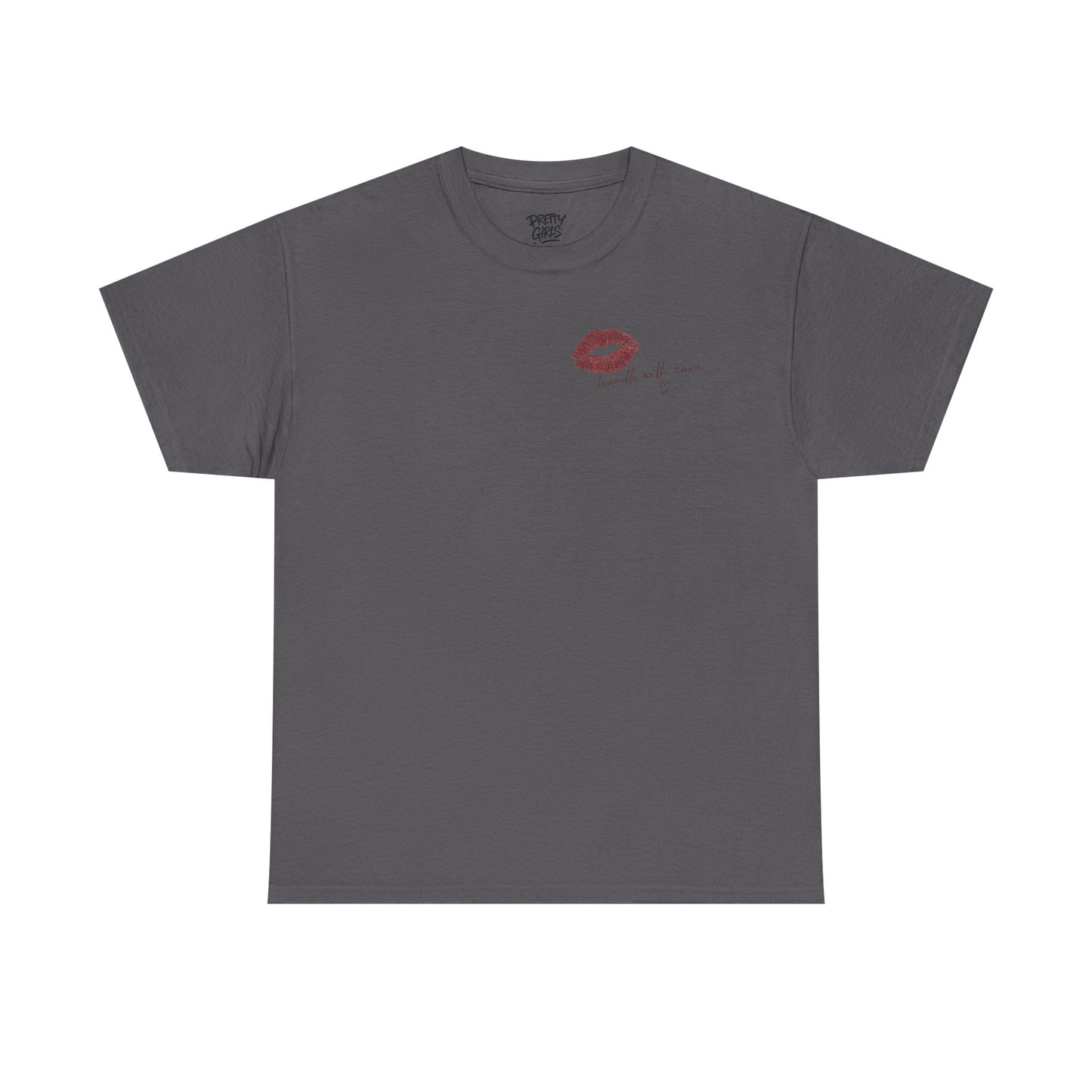 Kiss Me Tee — Romantic Lip Print Graphic T-Shirt
