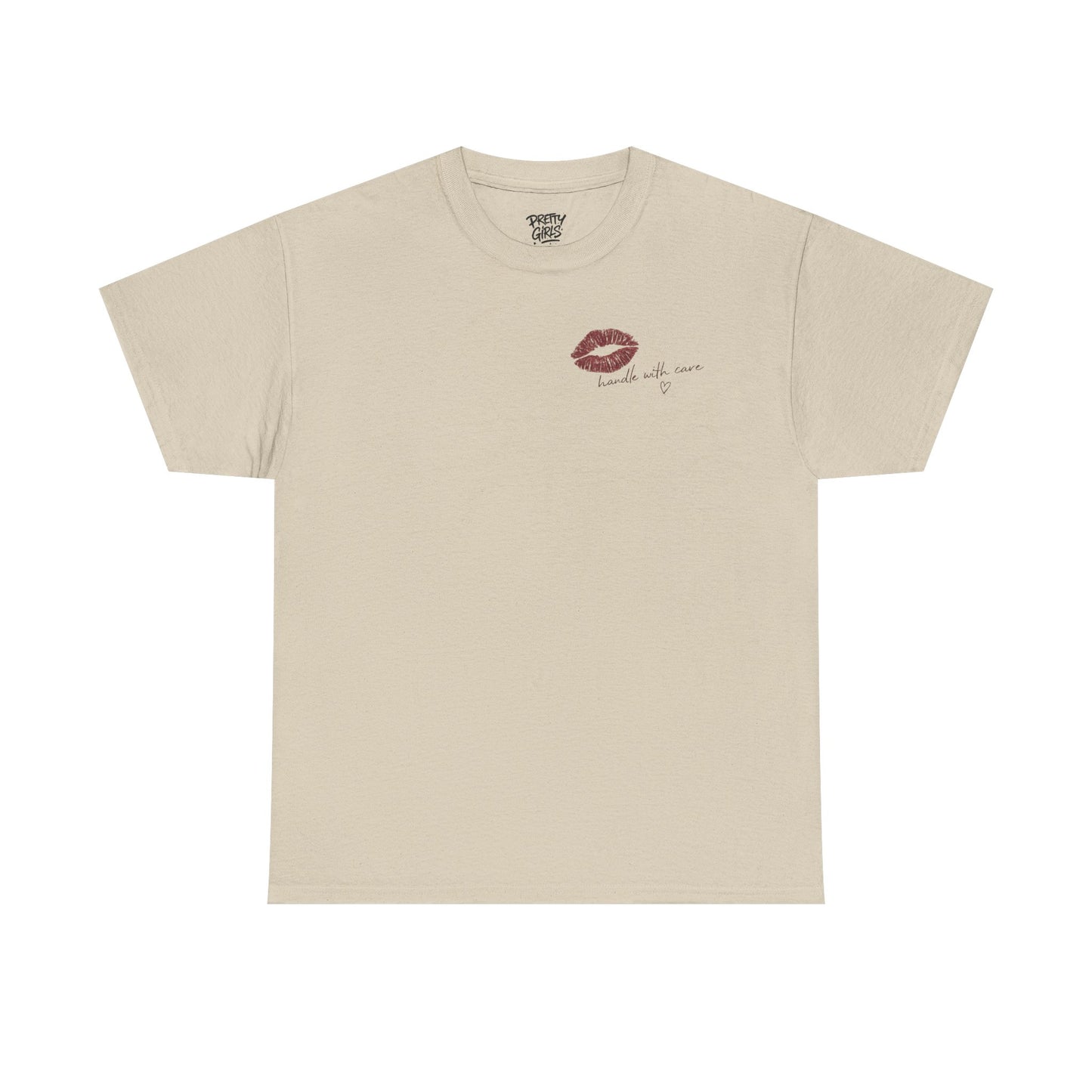 Kiss Me Tee — Romantic Lip Print Graphic T-Shirt