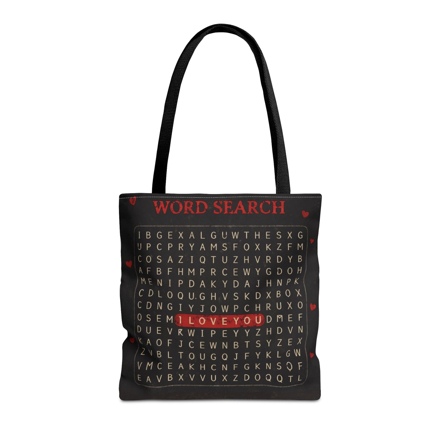I Love You Word Search Tote Bag — Valentine’s Day Romantic Gift Tote