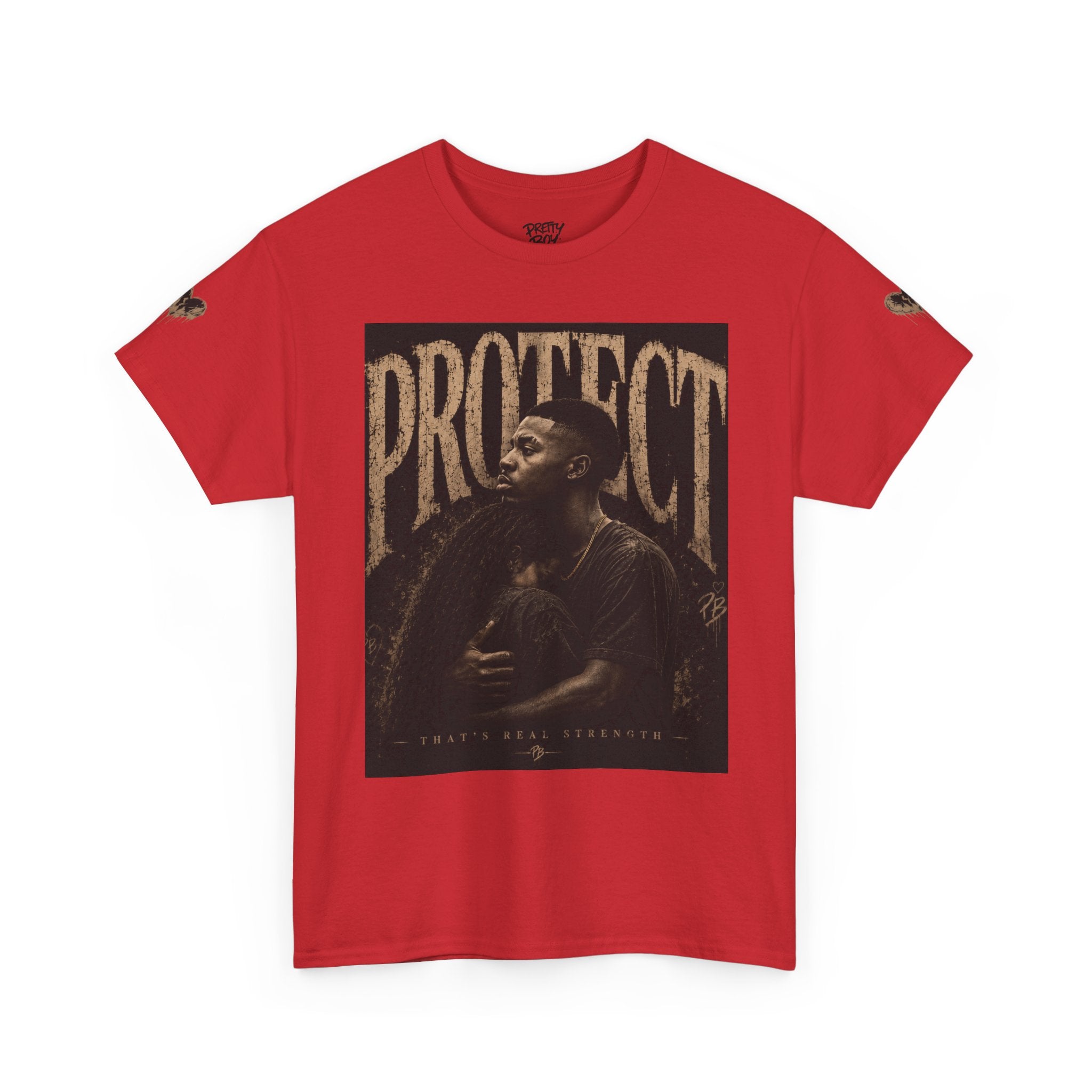 Protect man and woman Illustration Tee — Vintage Guardian Graphic T-Shirt