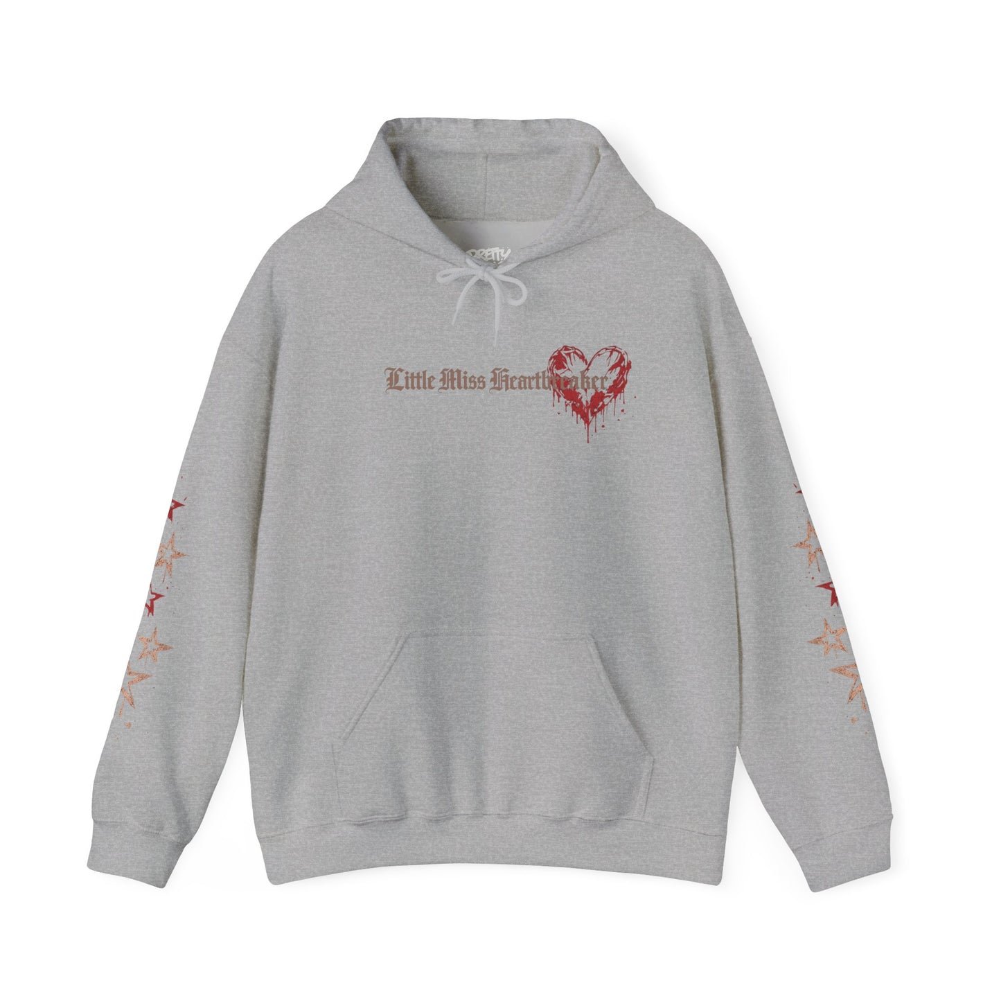 Heart Drip Hoodie – "Little Miss Heart" Distressed Heart Graphic Pullover