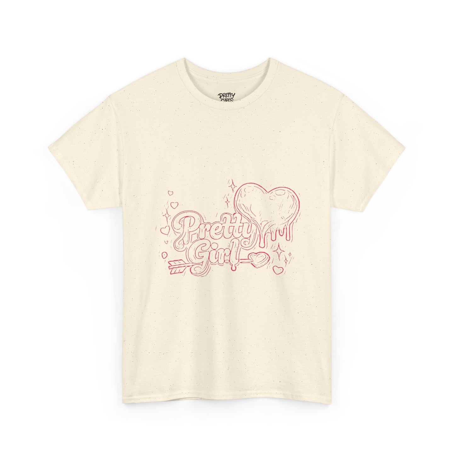 Pretty Girl Graphic Tee — Cute Pink Heart Aesthetic T-Shirt