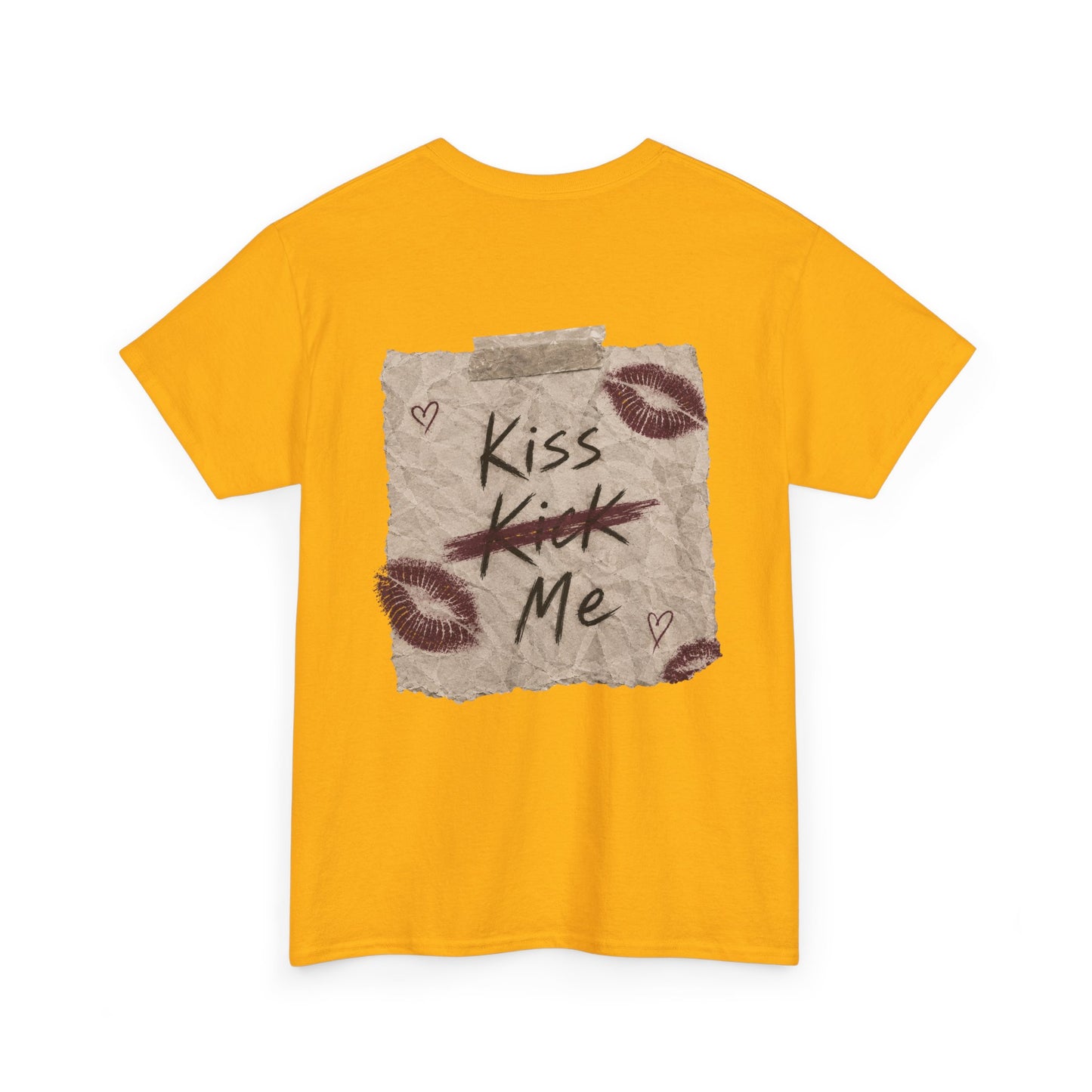 Kiss Me Tee — Romantic Lip Print Graphic T-Shirt