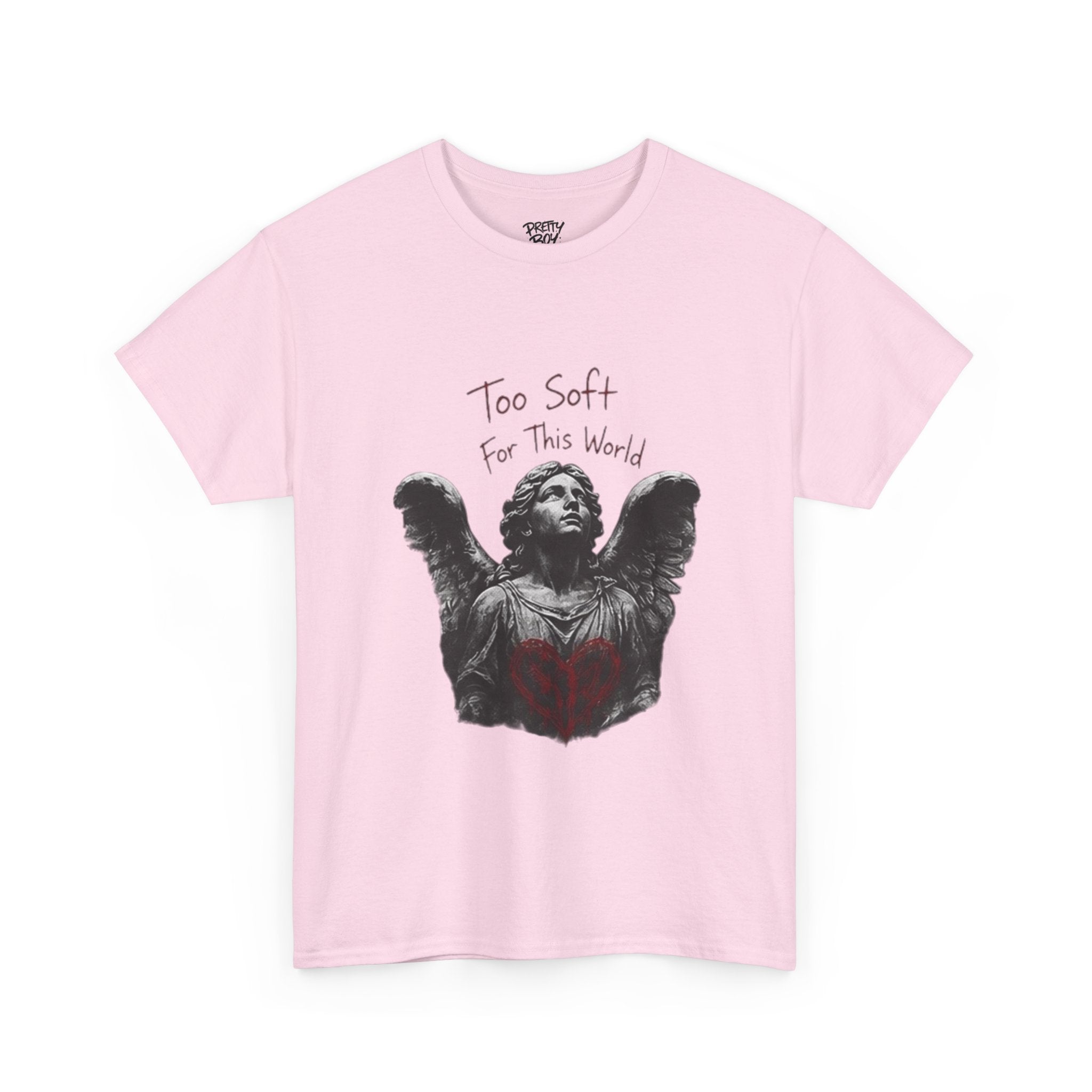 T-Shirt — 'Too Soft For This World' Angel Statue Graphic Tee
