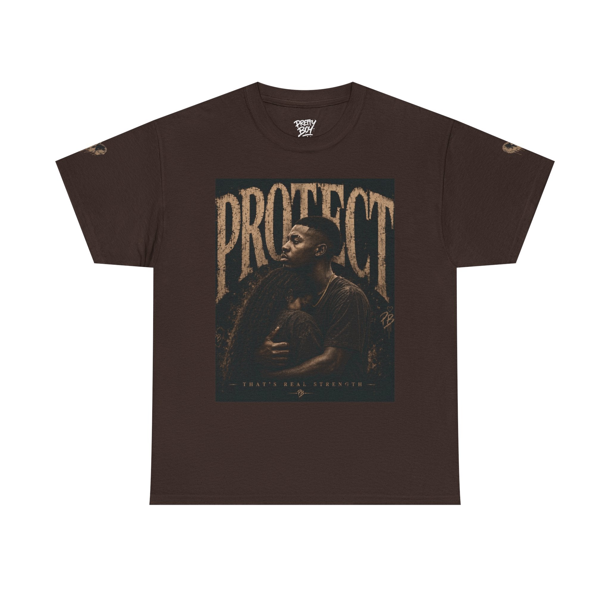 Protect man and woman Illustration Tee — Vintage Guardian Graphic T-Shirt