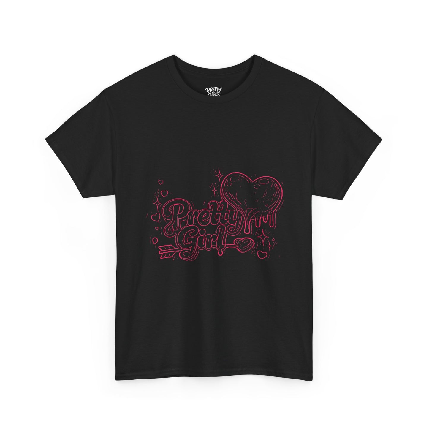 Pretty Girl Graphic Tee — Cute Pink Heart Aesthetic T-Shirt