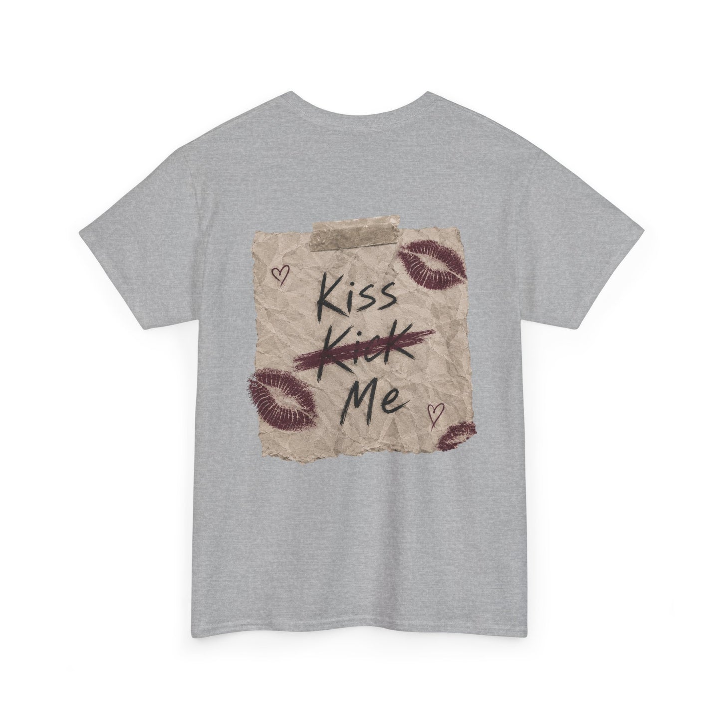 Kiss Me Tee — Romantic Lip Print Graphic T-Shirt