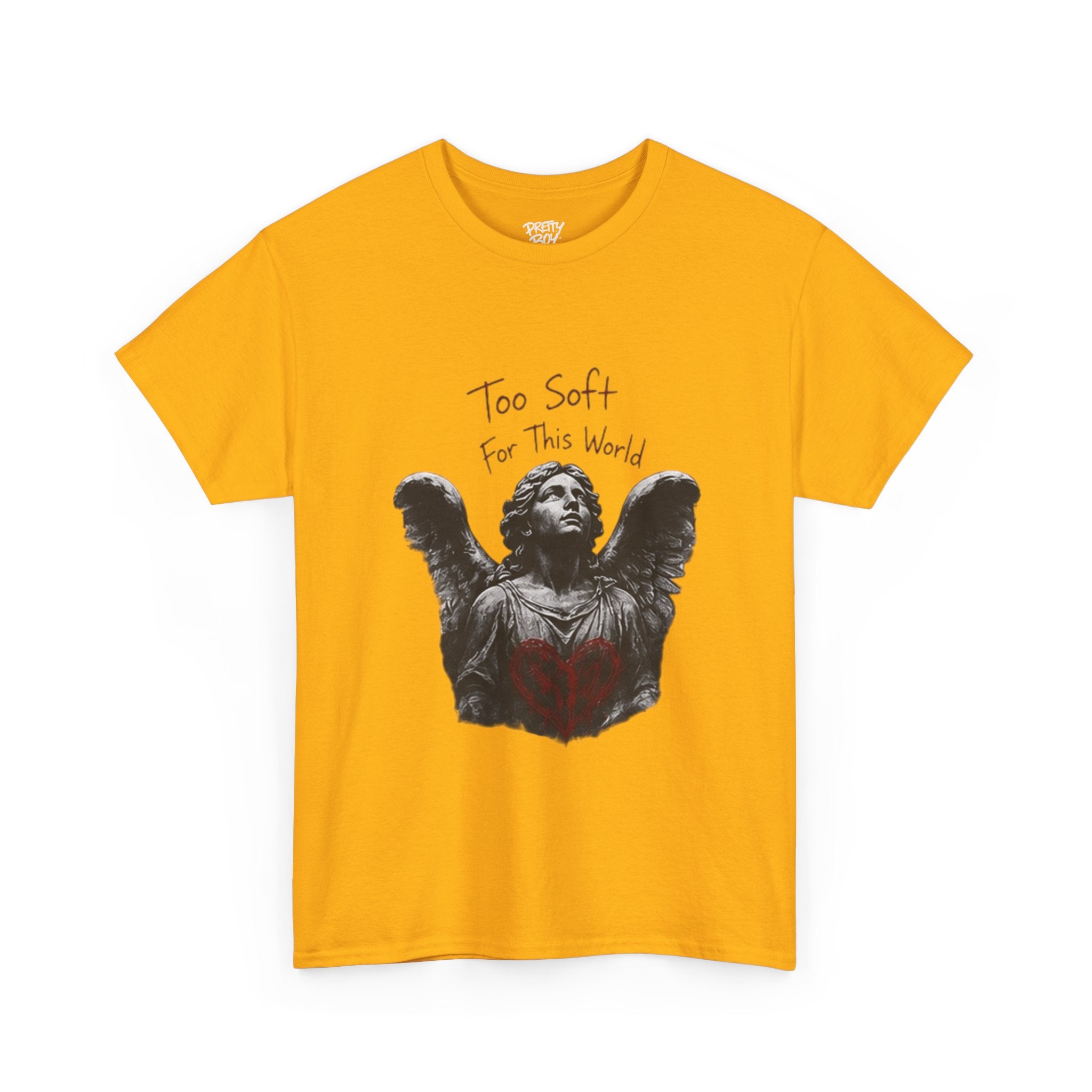 T-Shirt — 'Too Soft For This World' Angel Statue Graphic Tee