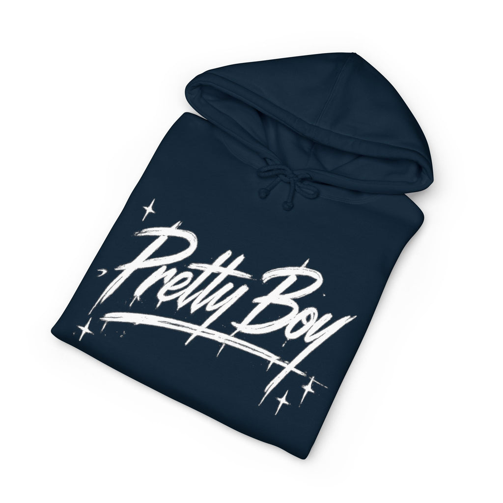 Pretty Boy Hoodie — Retro Script Sparkle Graphic Hooded Sweatshirt