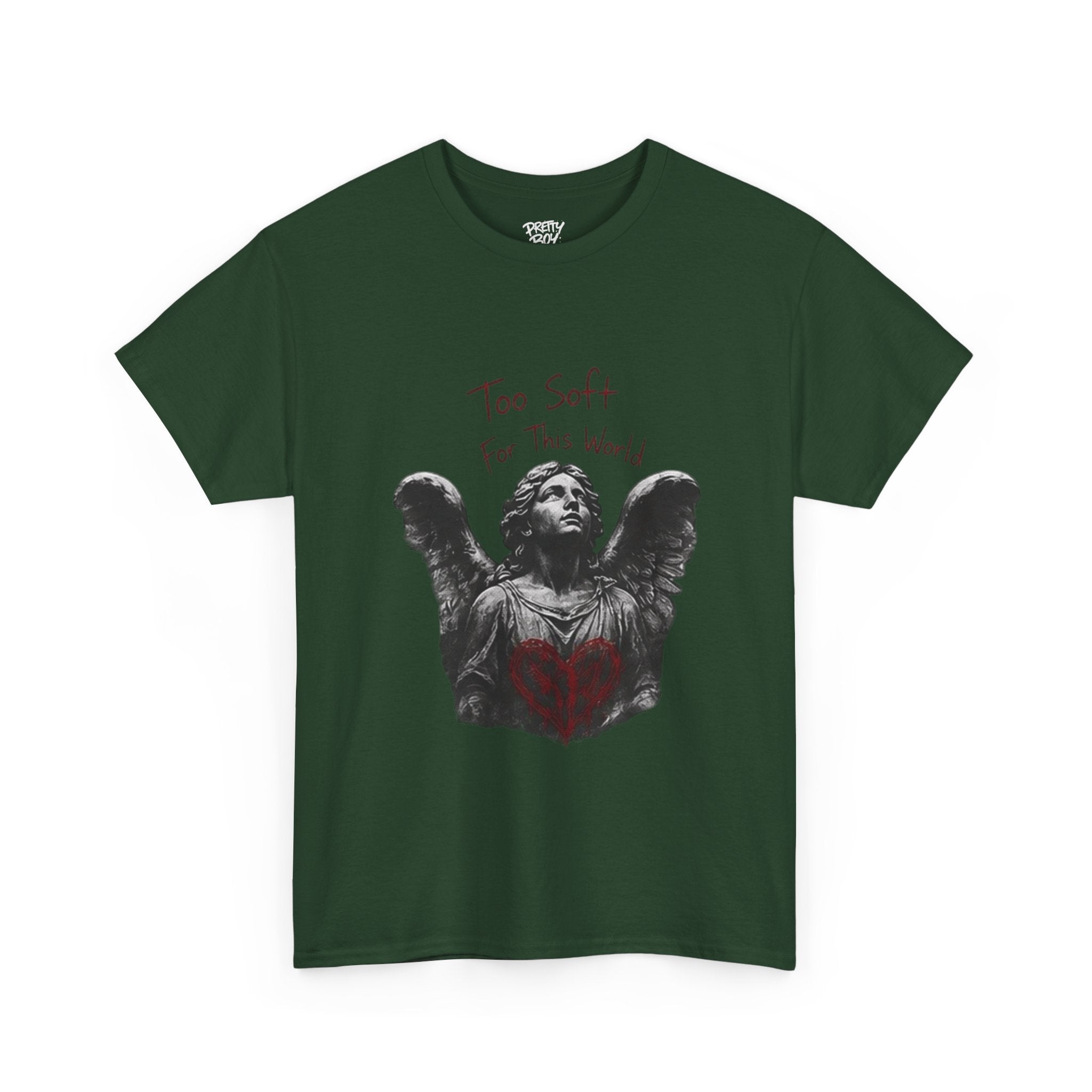 T-Shirt — 'Too Soft For This World' Angel Statue Graphic Tee
