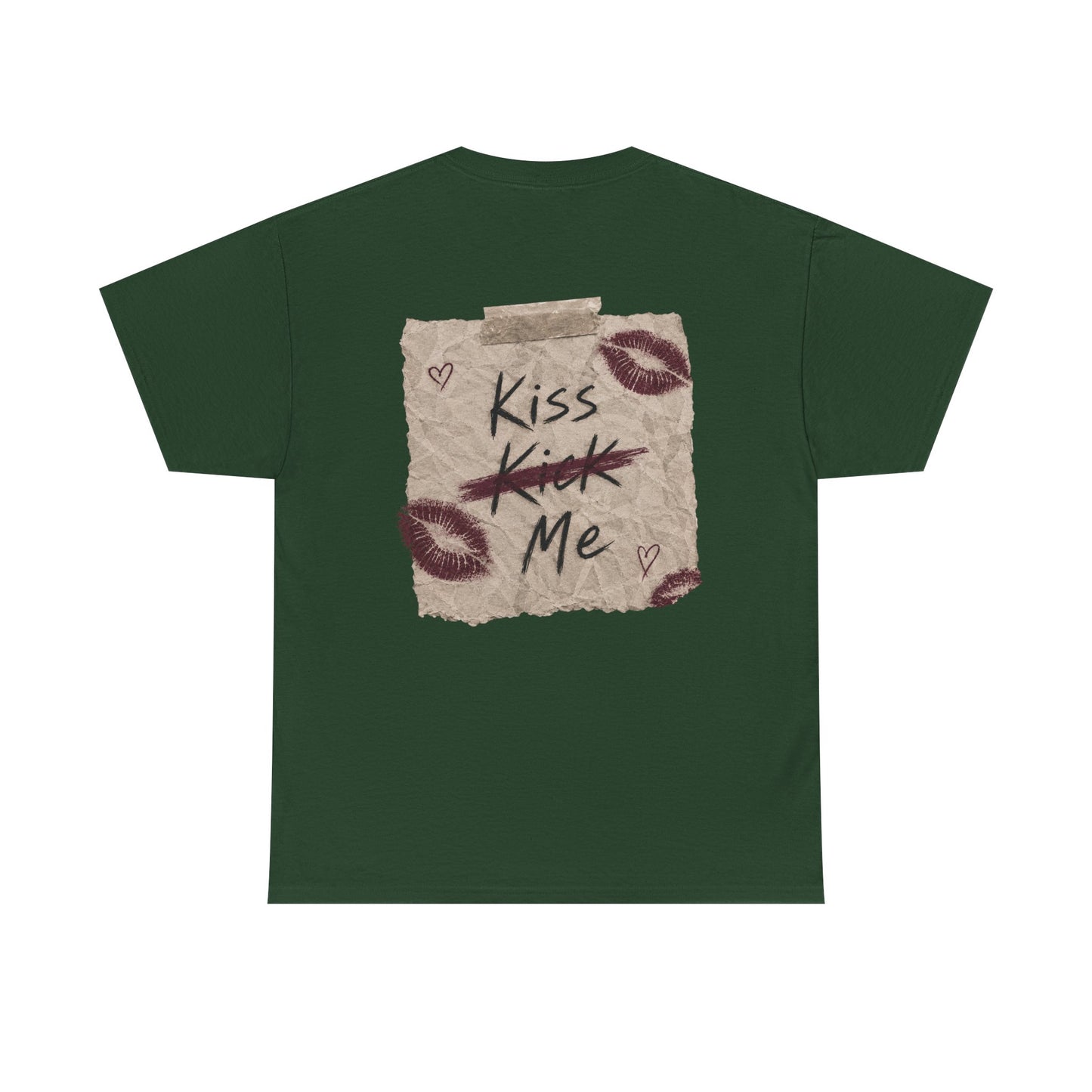 Kiss Me Tee — Romantic Lip Print Graphic T-Shirt