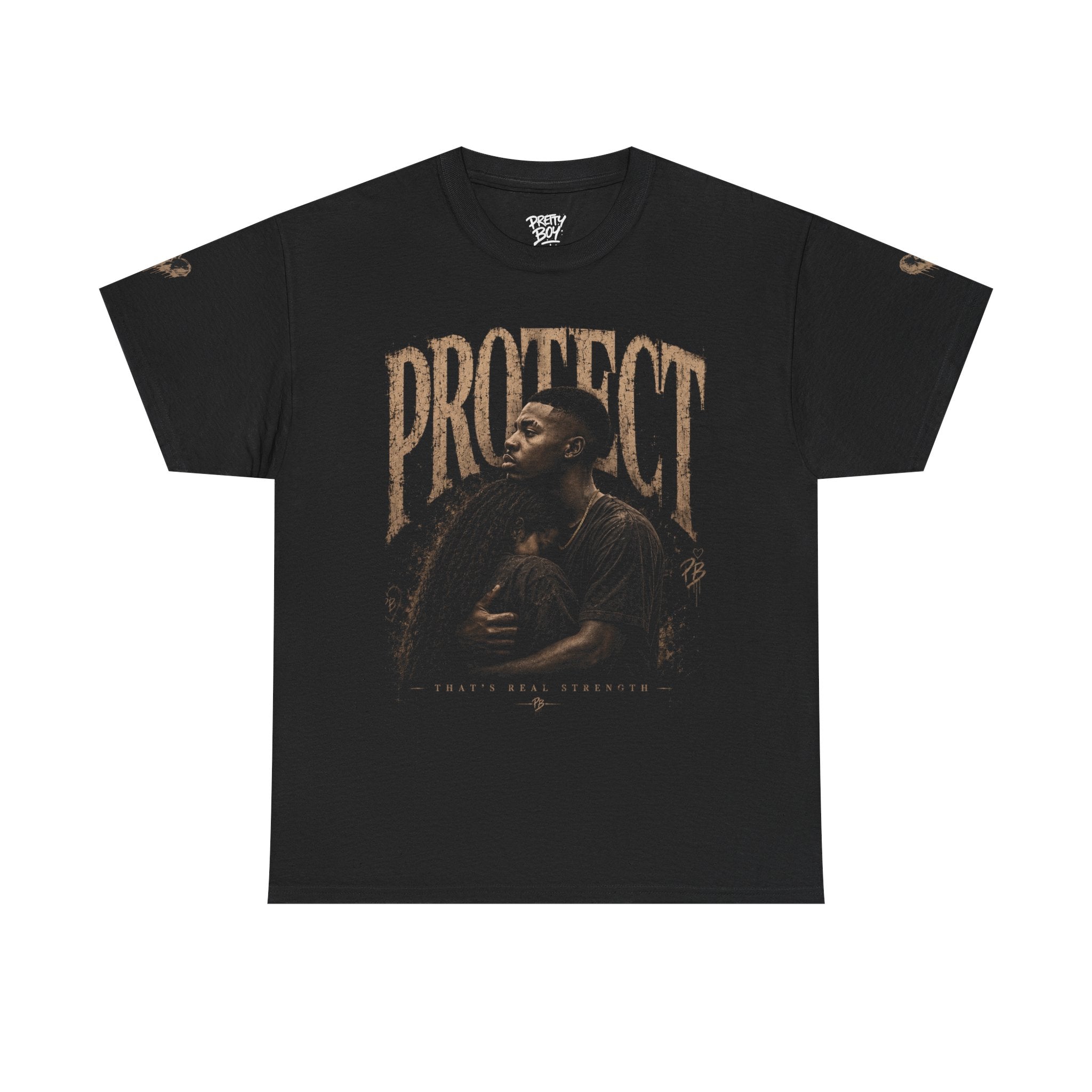 Protect man and woman Illustration Tee — Vintage Guardian Graphic T-Shirt