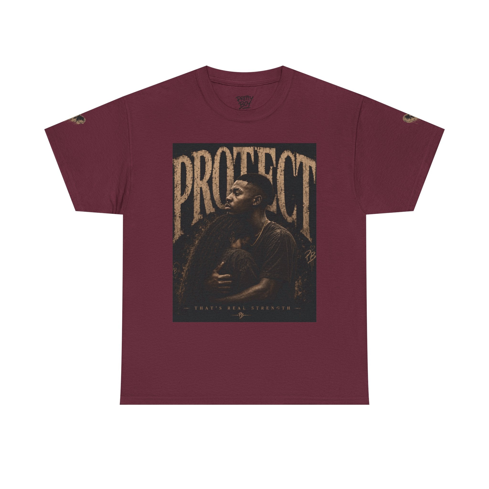 Protect man and woman Illustration Tee — Vintage Guardian Graphic T-Shirt