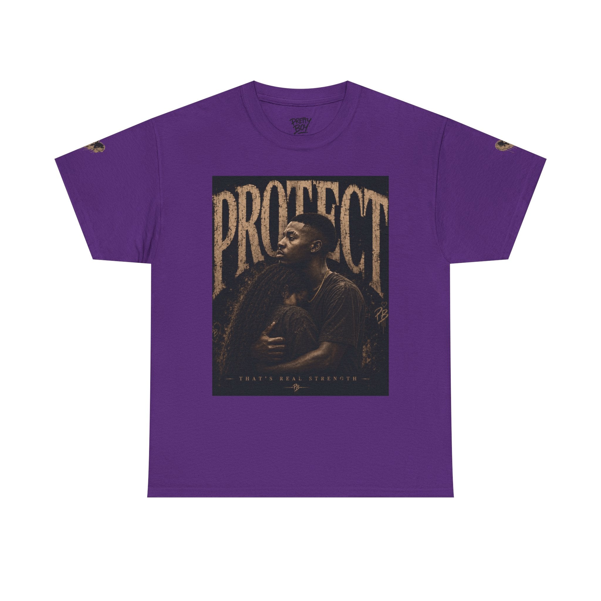 Protect man and woman Illustration Tee — Vintage Guardian Graphic T-Shirt