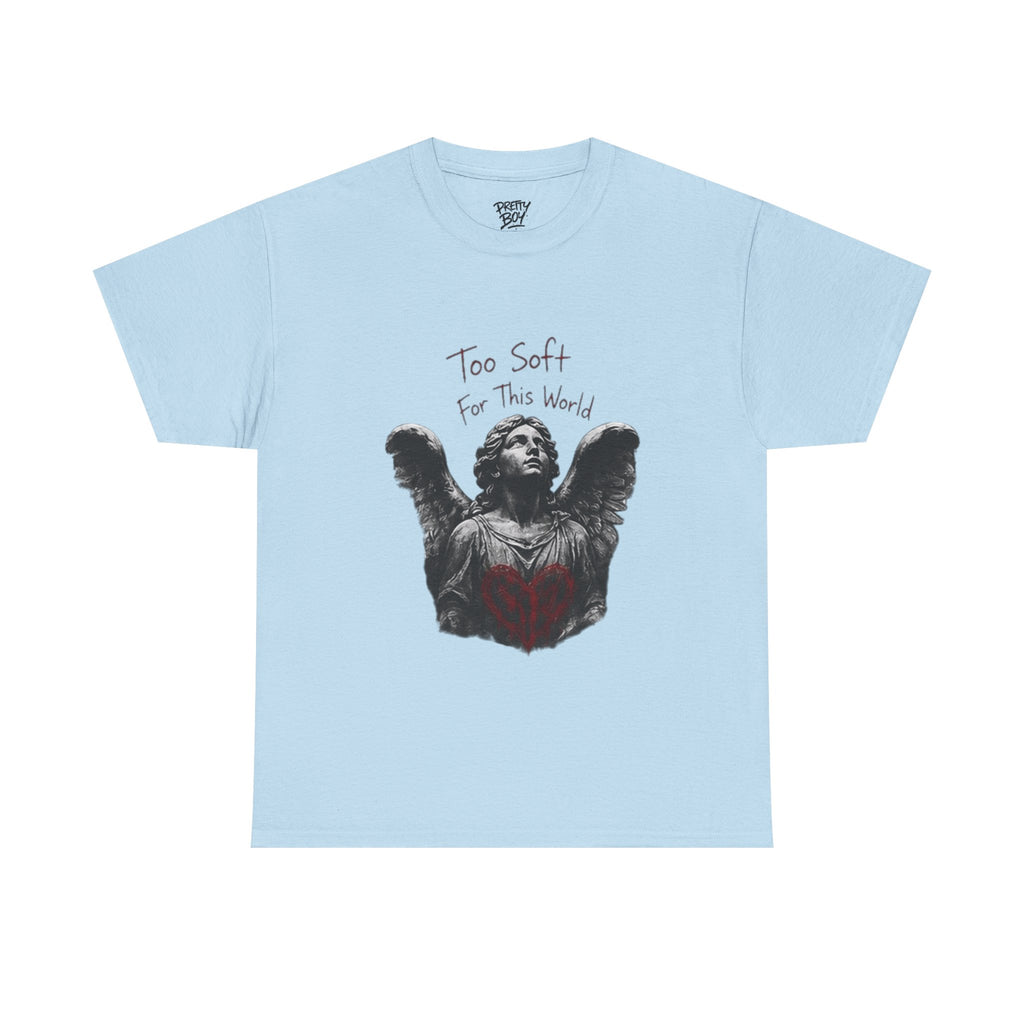 T-Shirt — 'Too Soft For This World' Angel Statue Graphic Tee