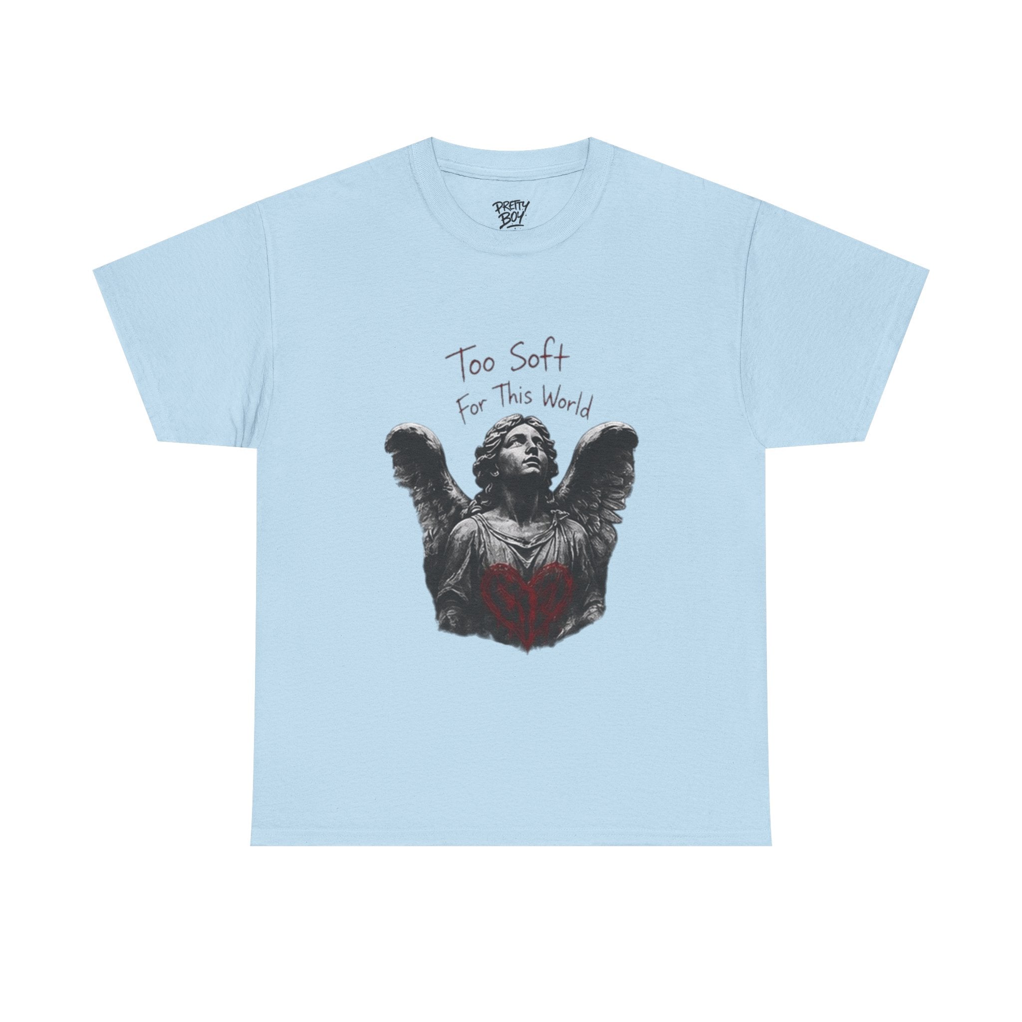 T-Shirt — 'Too Soft For This World' Angel Statue Graphic Tee