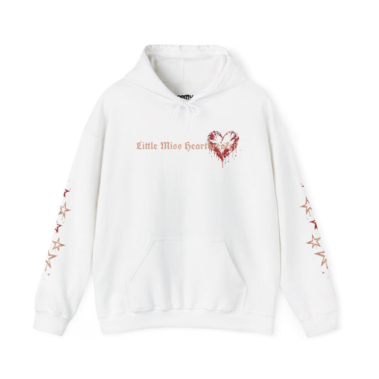 Heart Drip Hoodie – "Little Miss Heart" Distressed Heart Graphic Pullover