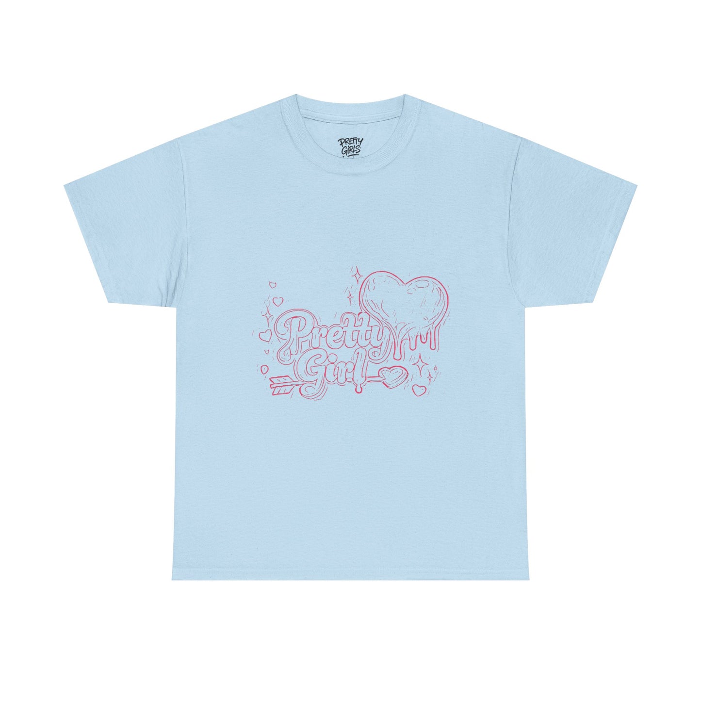 Pretty Girl Graphic Tee — Cute Pink Heart Aesthetic T-Shirt