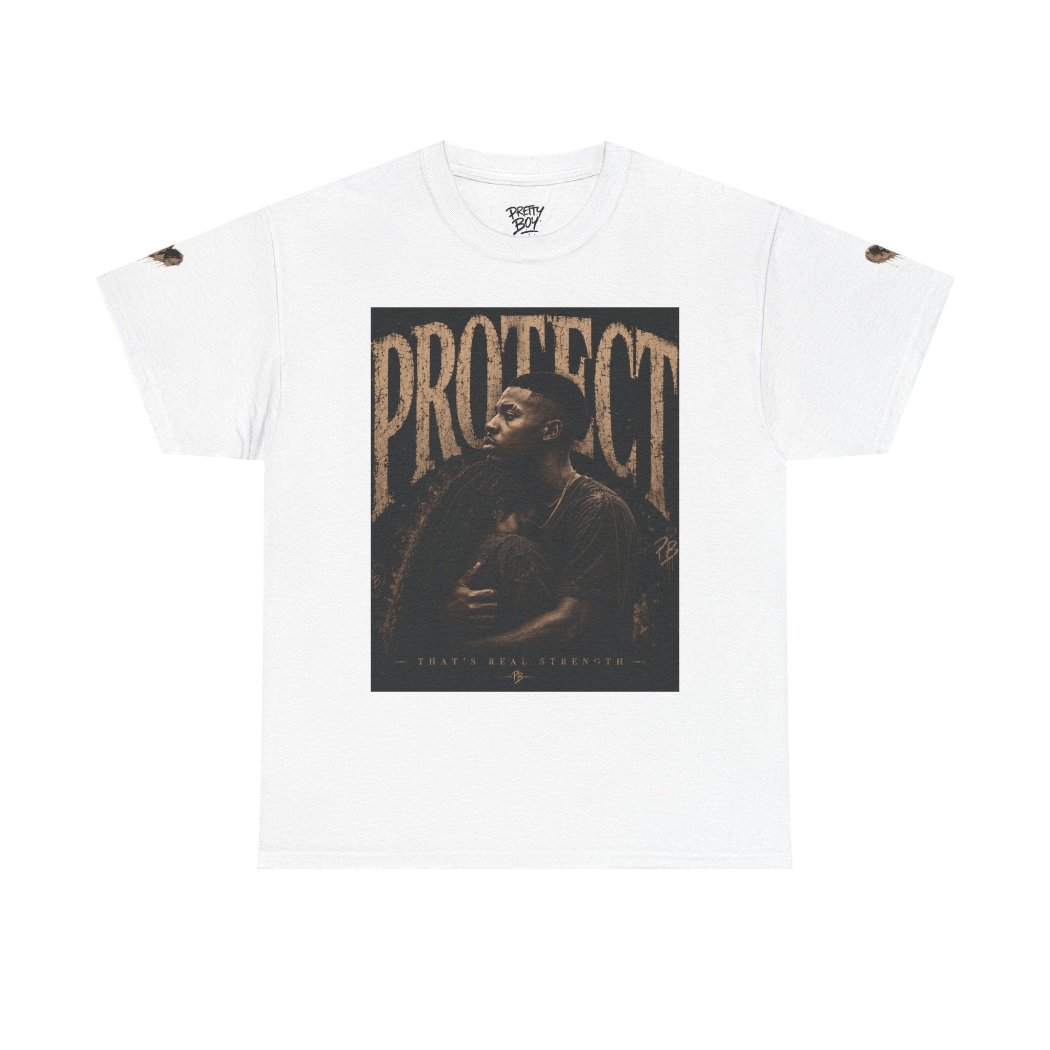Protect man and woman Illustration Tee — Vintage Guardian Graphic T-Shirt