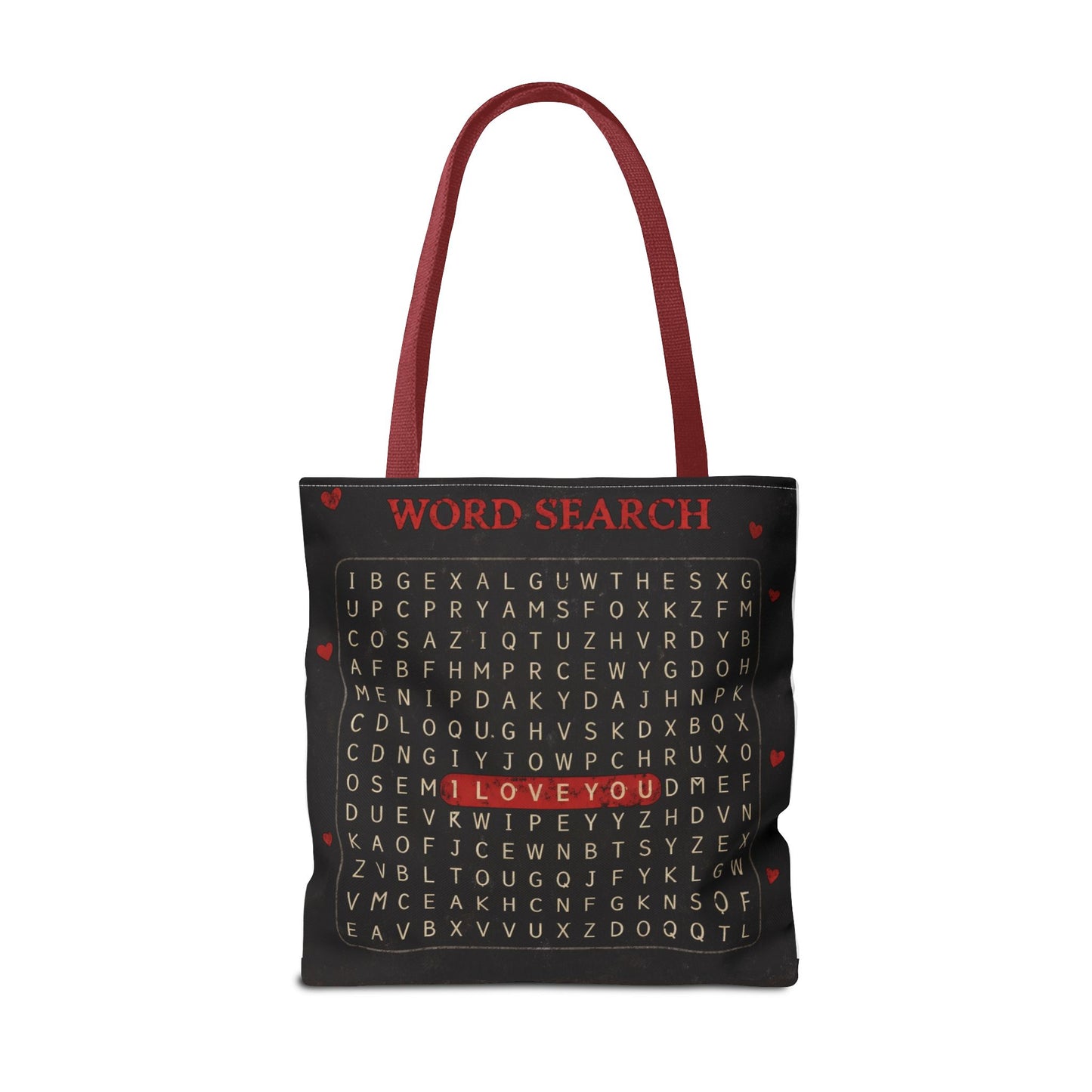 I Love You Word Search Tote Bag — Valentine’s Day Romantic Gift Tote