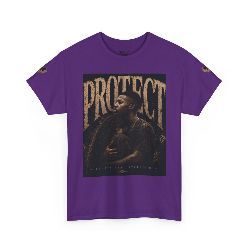 Protect man and woman Illustration Tee — Vintage Guardian Graphic T-Shirt