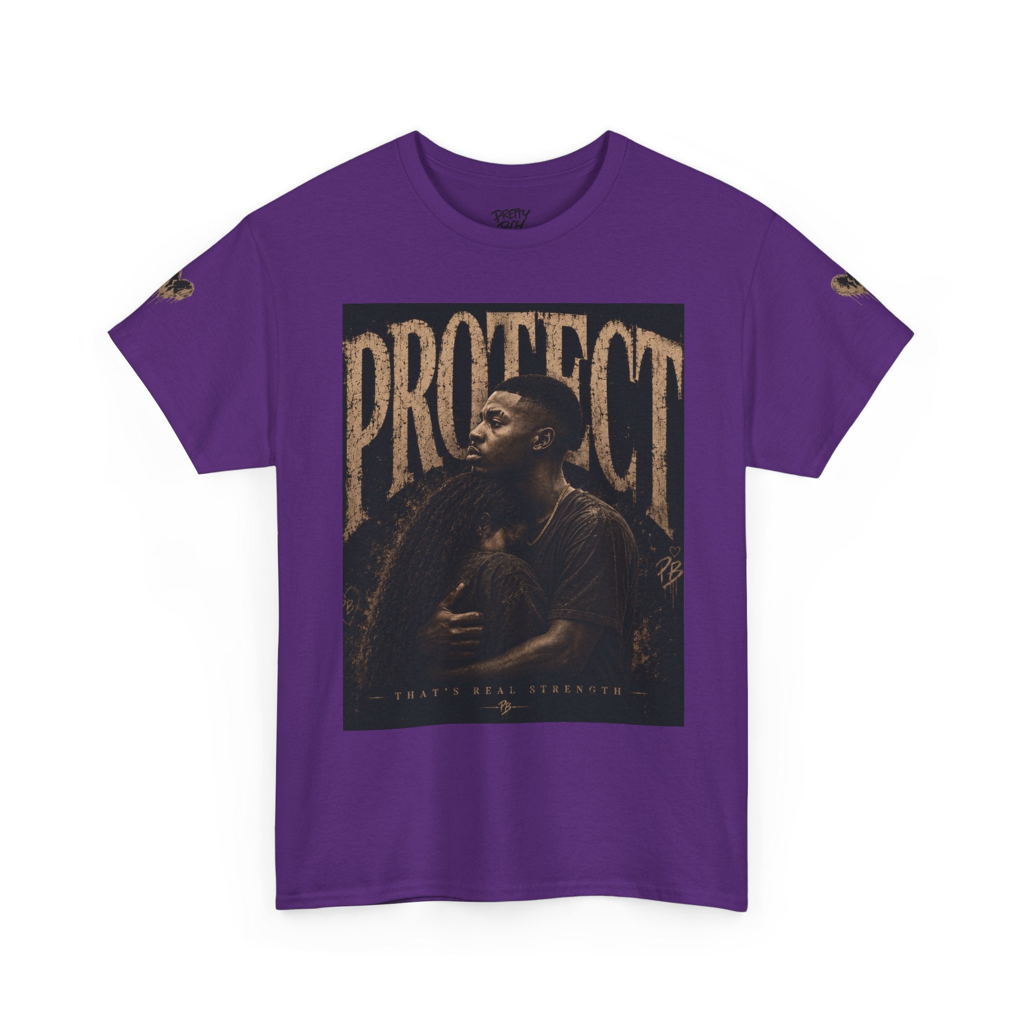 Protect man and woman Illustration Tee — Vintage Guardian Graphic T-Shirt