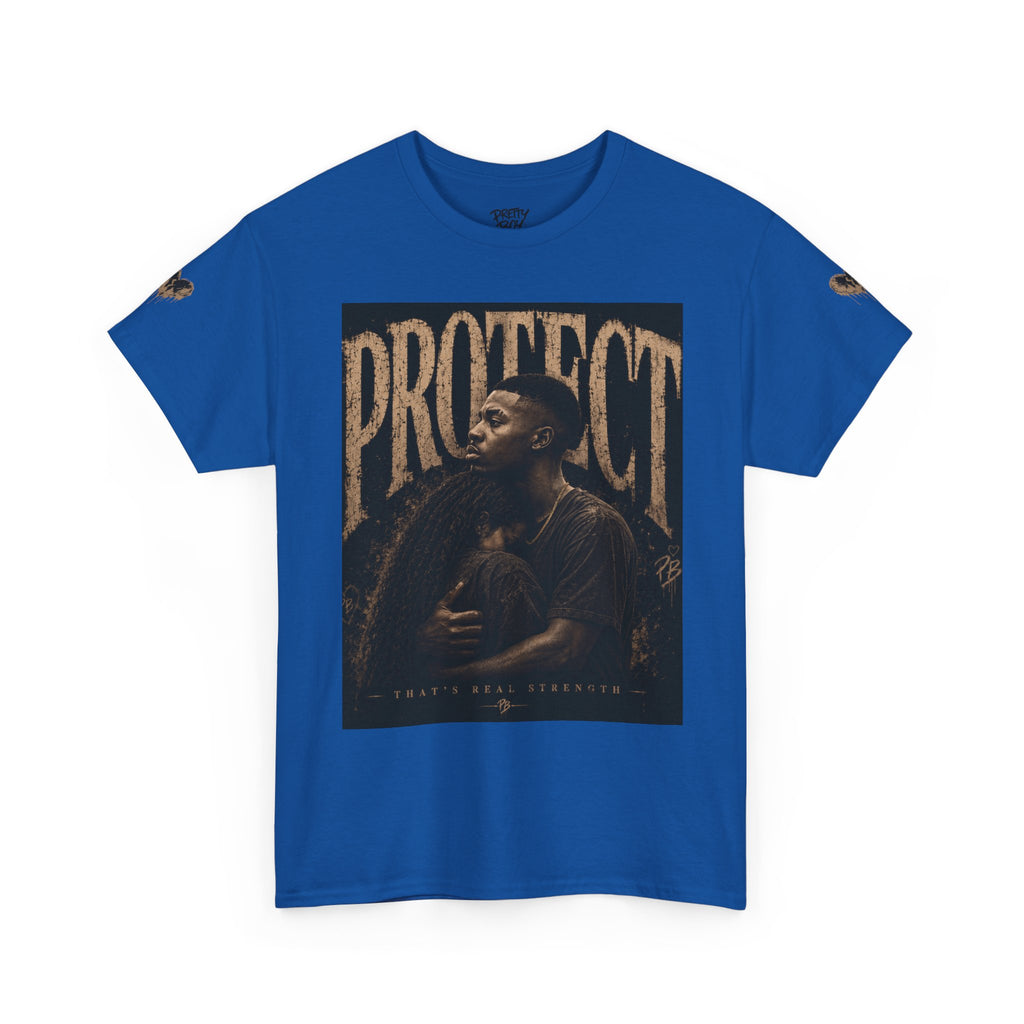 Protect man and woman Illustration Tee — Vintage Guardian Graphic T-Shirt