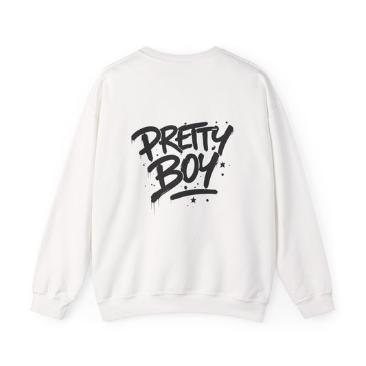 Crewneck Sweatshirt — "Silence Makes Noise" Graphic with "Pretty Boy" Back