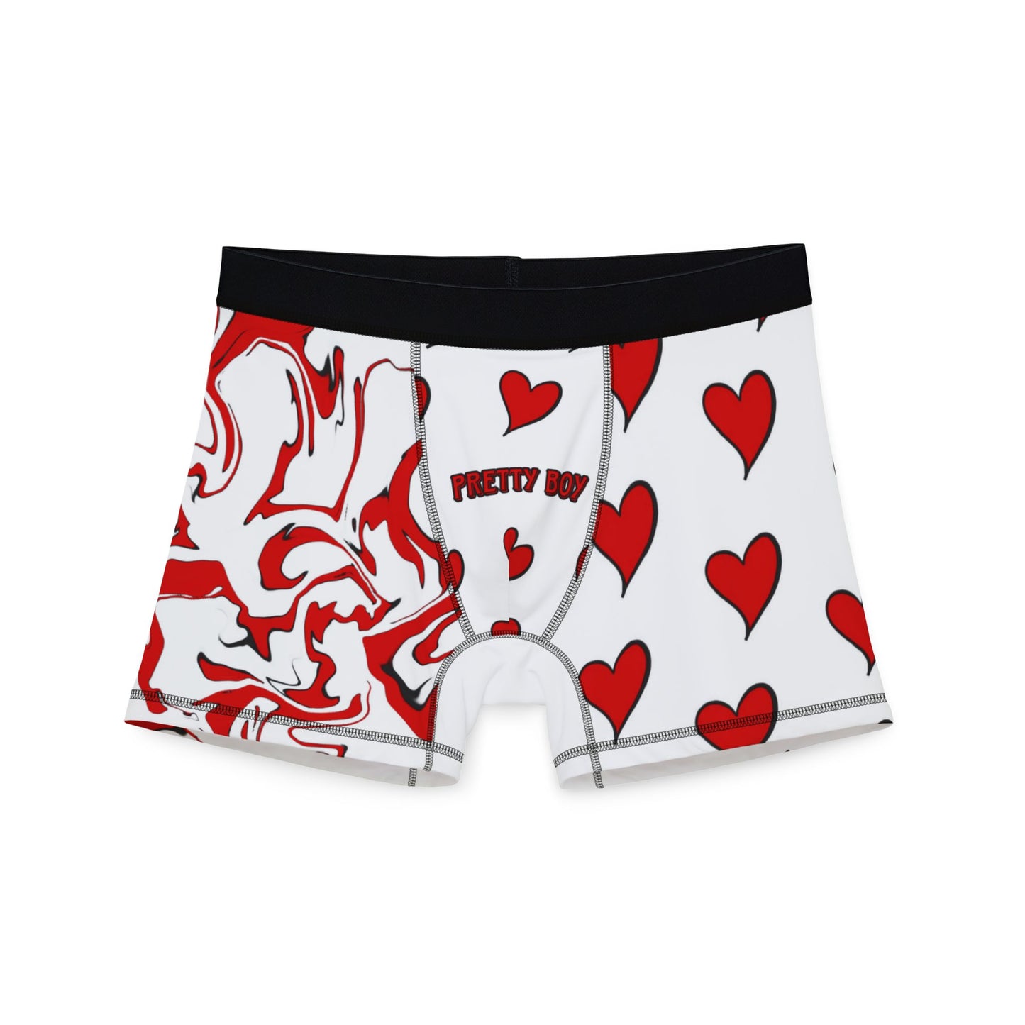 Men's Red & White heart Boxers