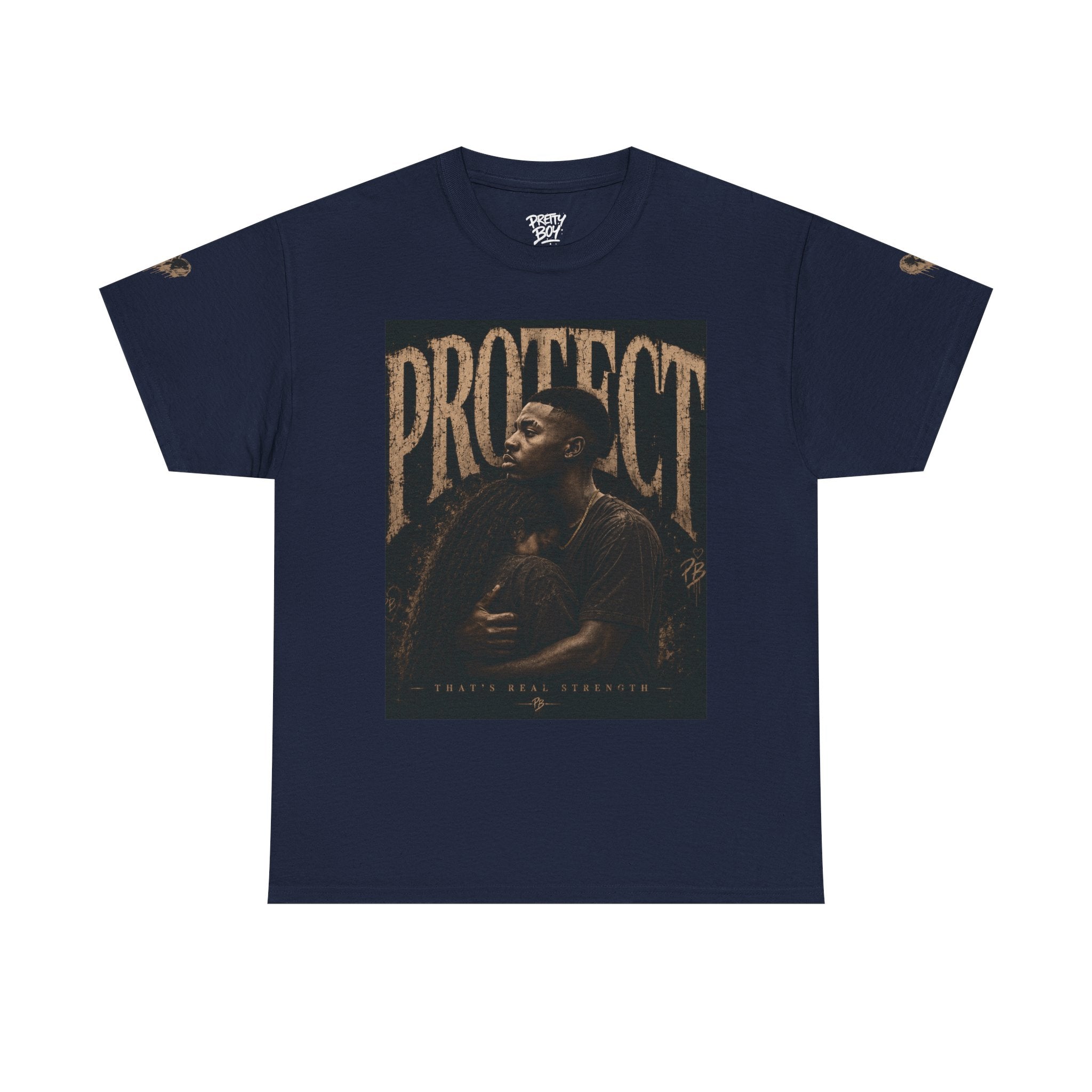 Protect man and woman Illustration Tee — Vintage Guardian Graphic T-Shirt