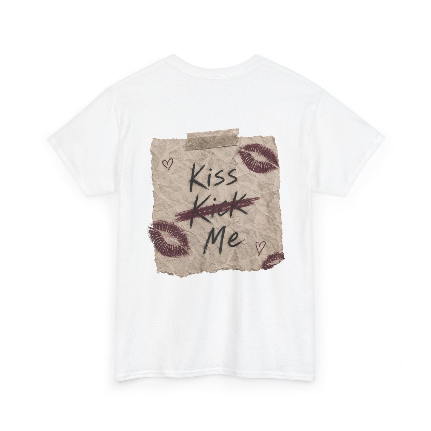 Kiss Me Tee — Romantic Lip Print Graphic T-Shirt