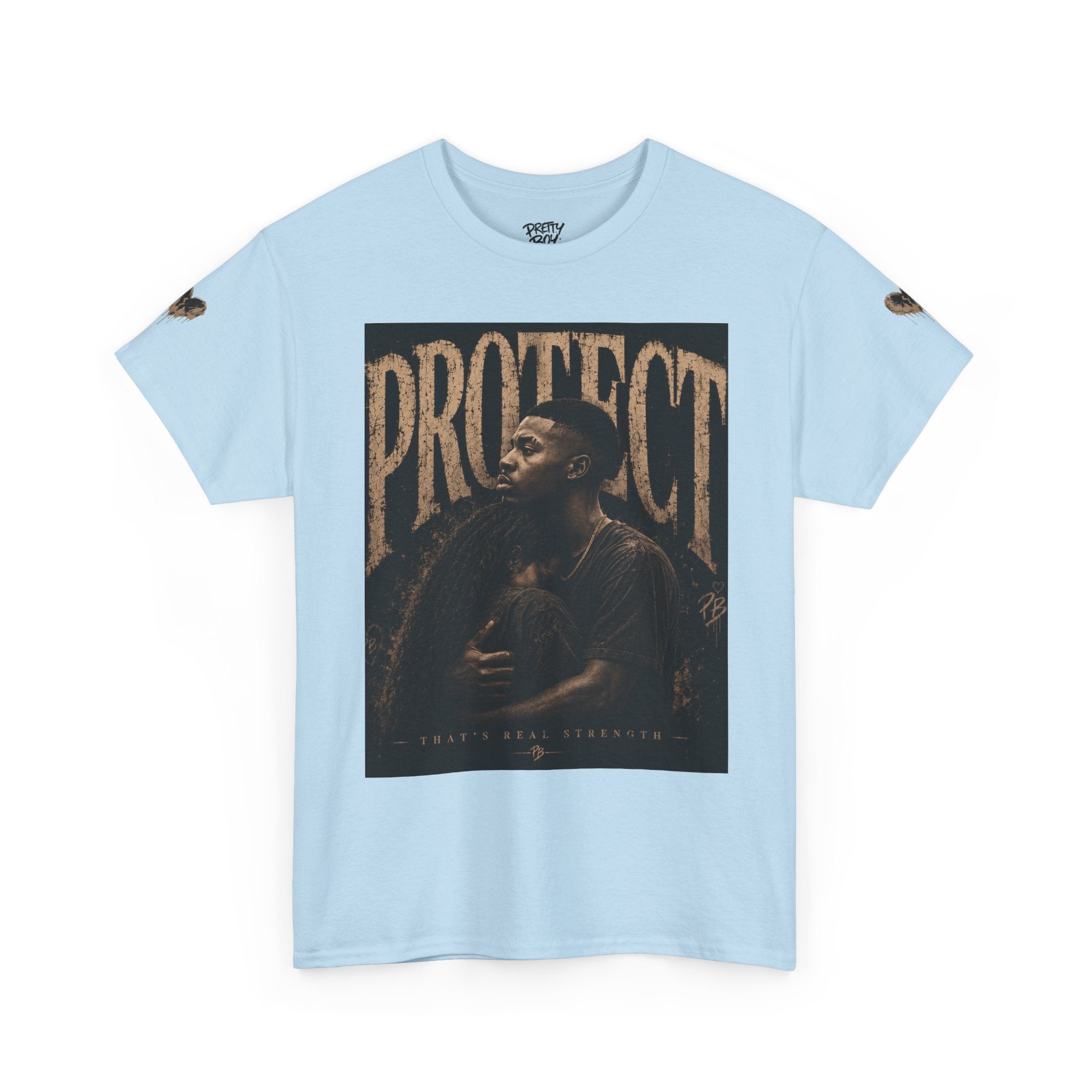 Protect man and woman Illustration Tee — Vintage Guardian Graphic T-Shirt