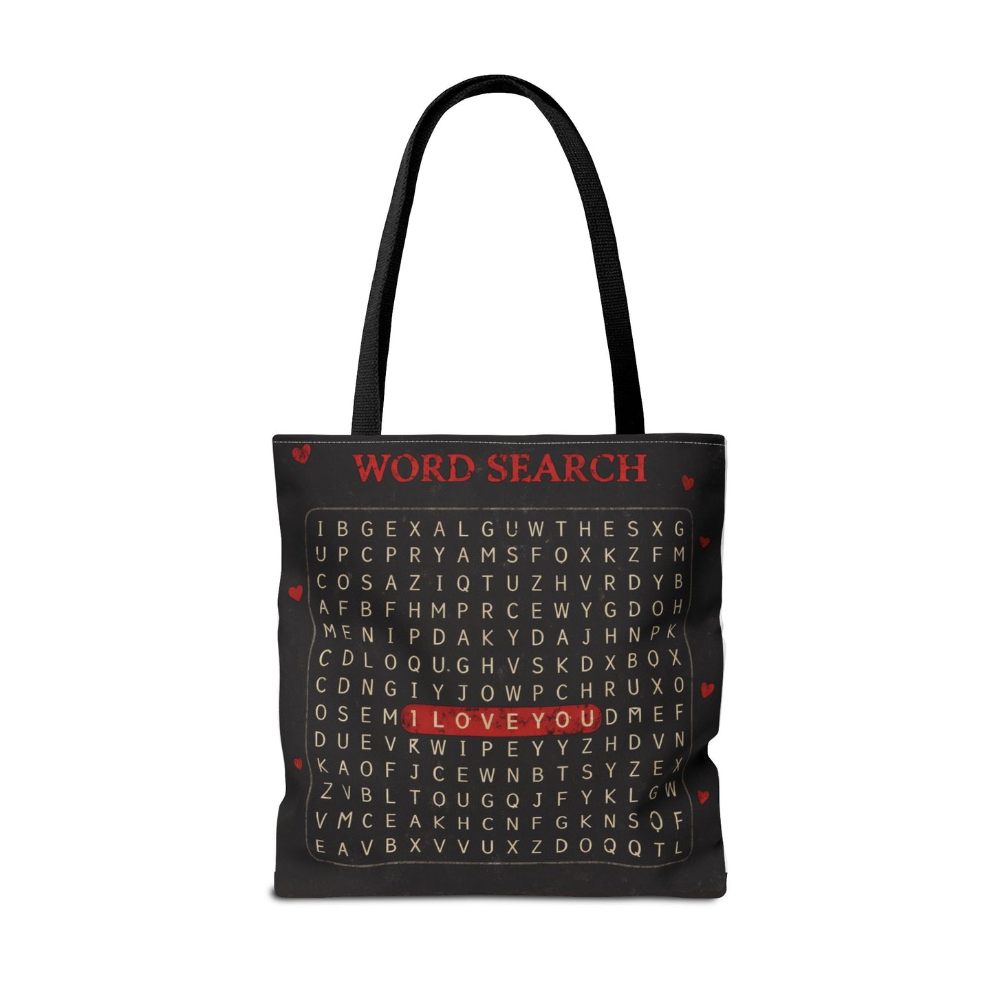 I Love You Word Search Tote Bag — Valentine’s Day Romantic Gift Tote
