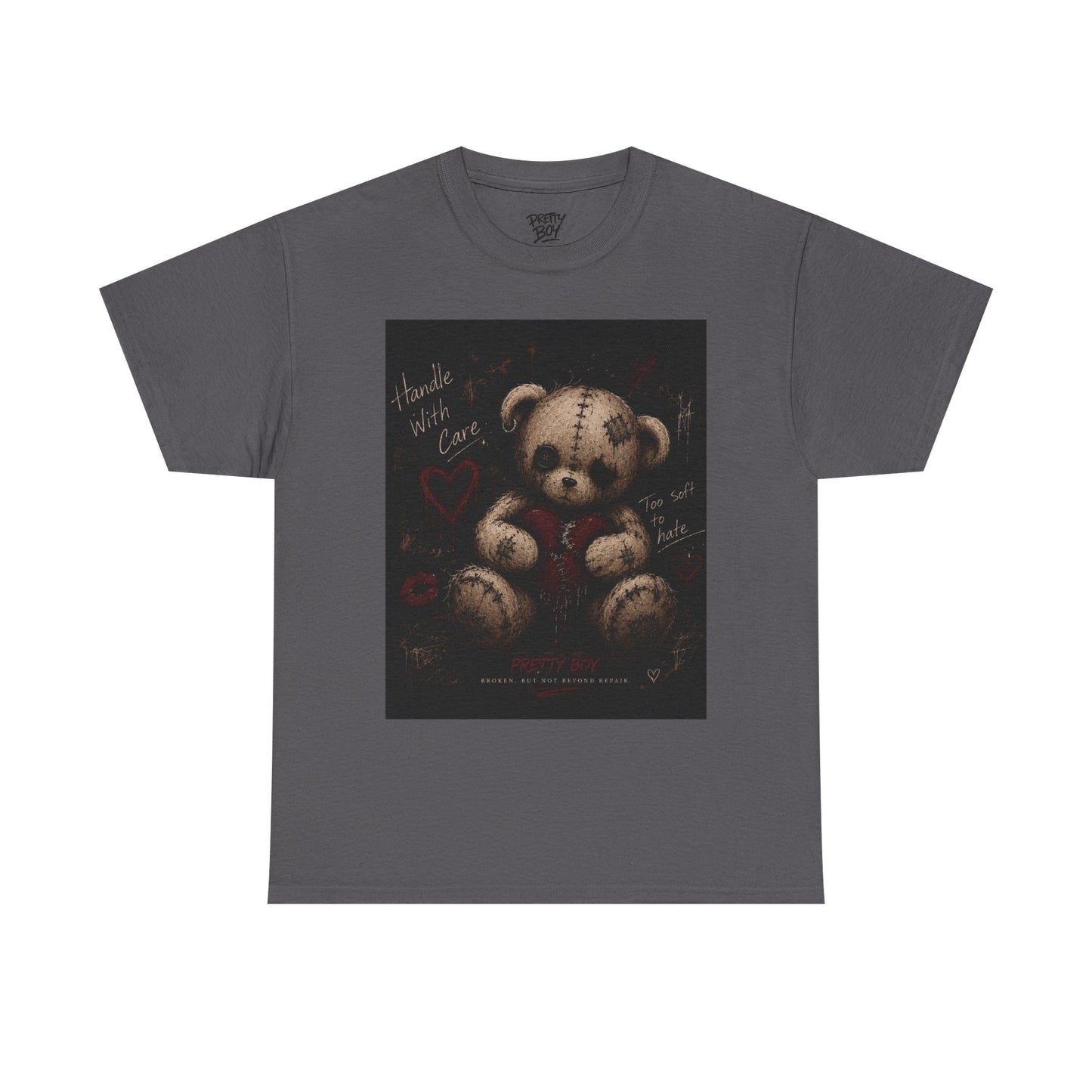 T-Shirt — Gothic Teddy Bear “Pretty Things Break Quietly” Graphic Tee