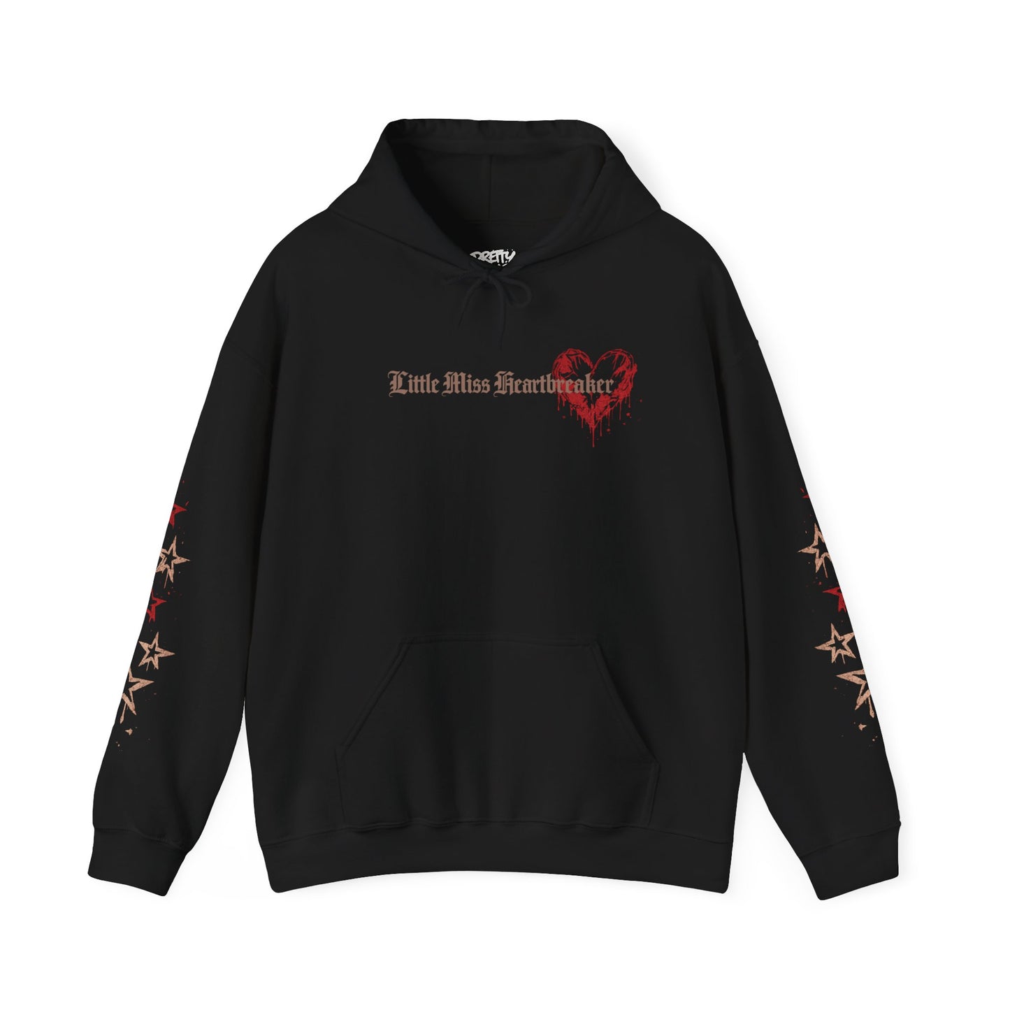 Heart Drip Hoodie – "Little Miss Heart" Distressed Heart Graphic Pullover