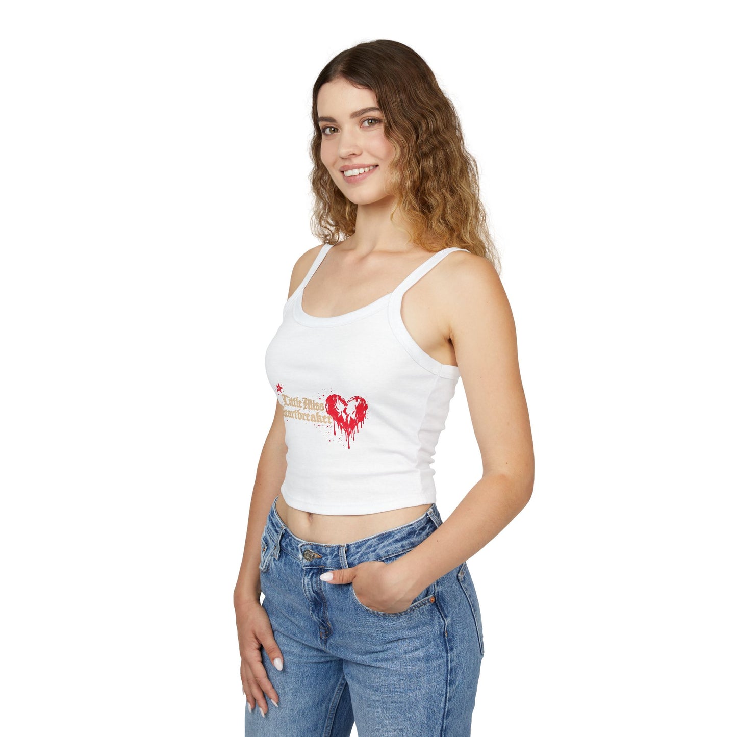 Heartbreaker Spaghetti Strap Tank Top — "PG" Distressed Star Graphic