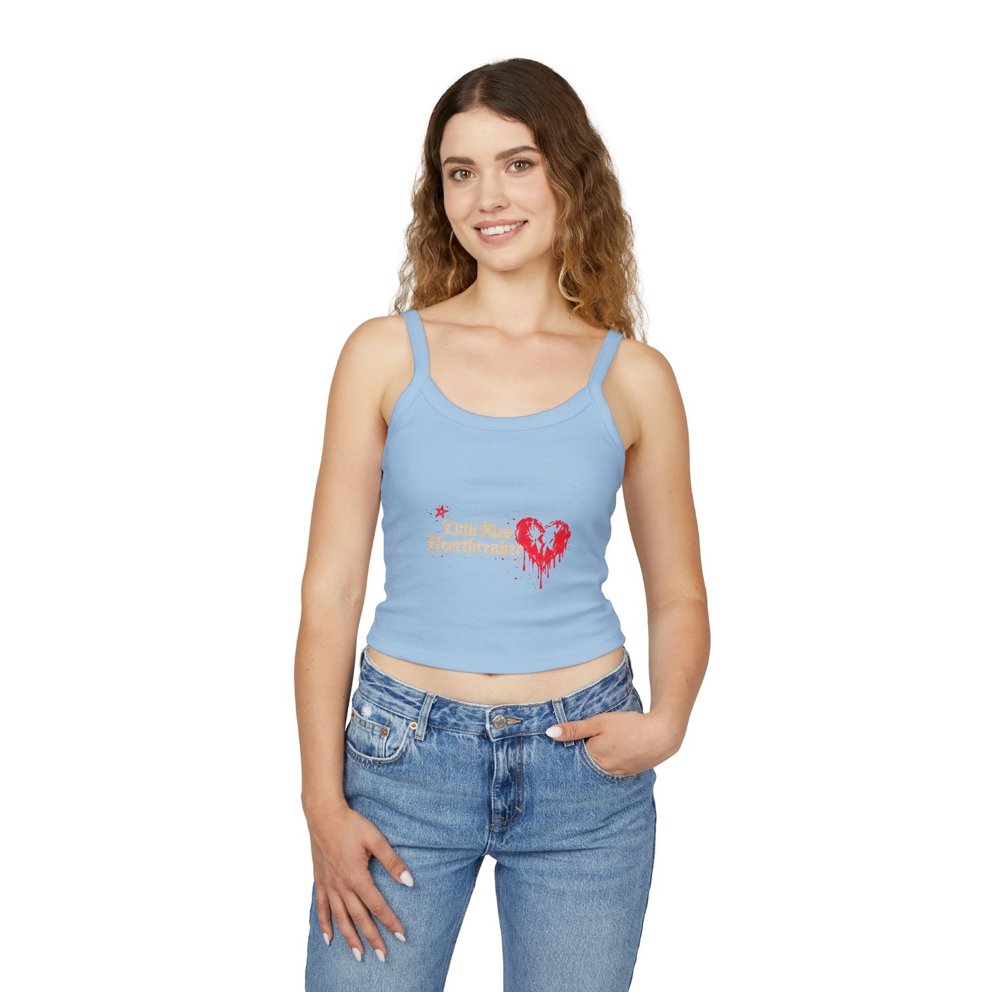 Heartbreaker Spaghetti Strap Tank Top — "PG" Distressed Star Graphic