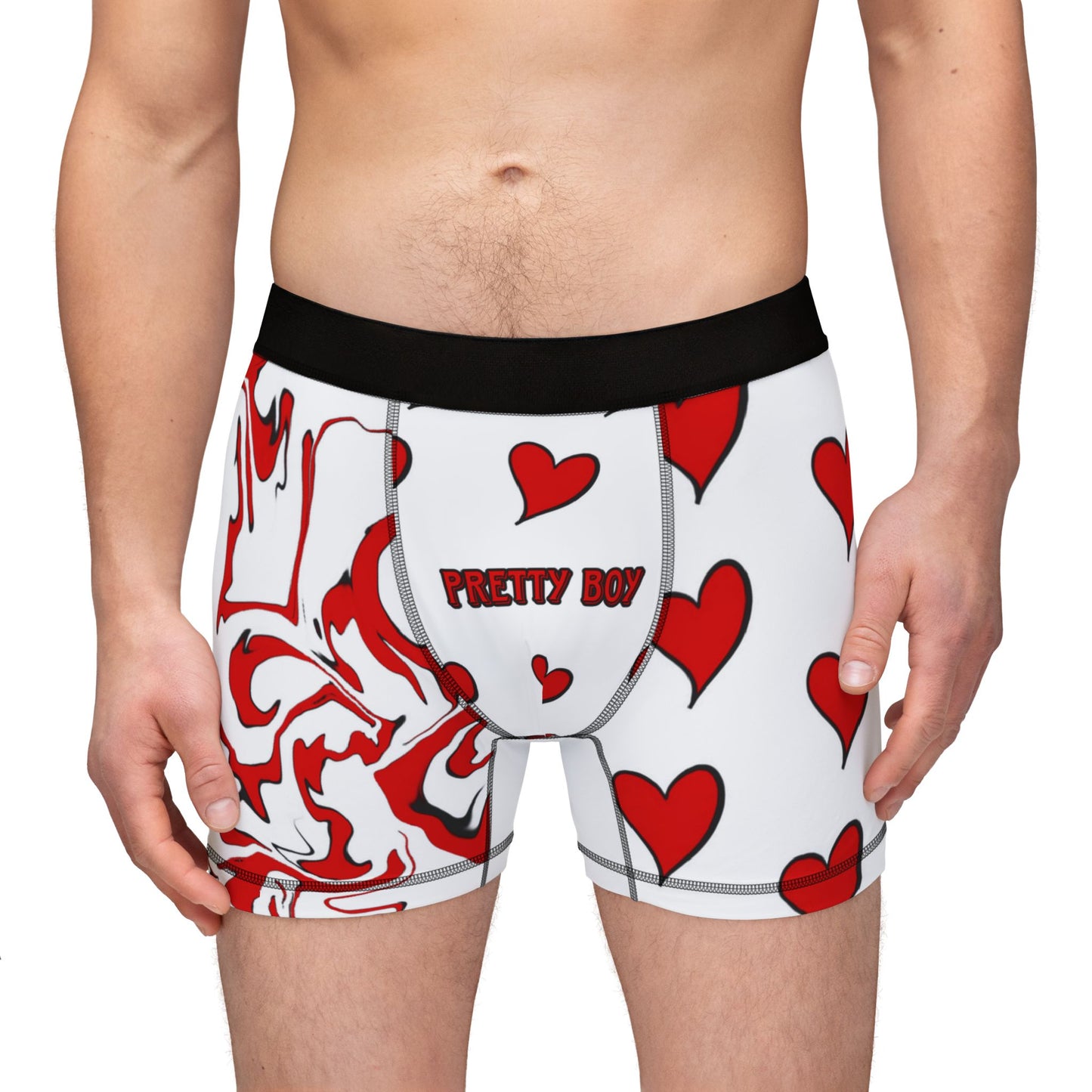 Men's Red & White heart Boxers