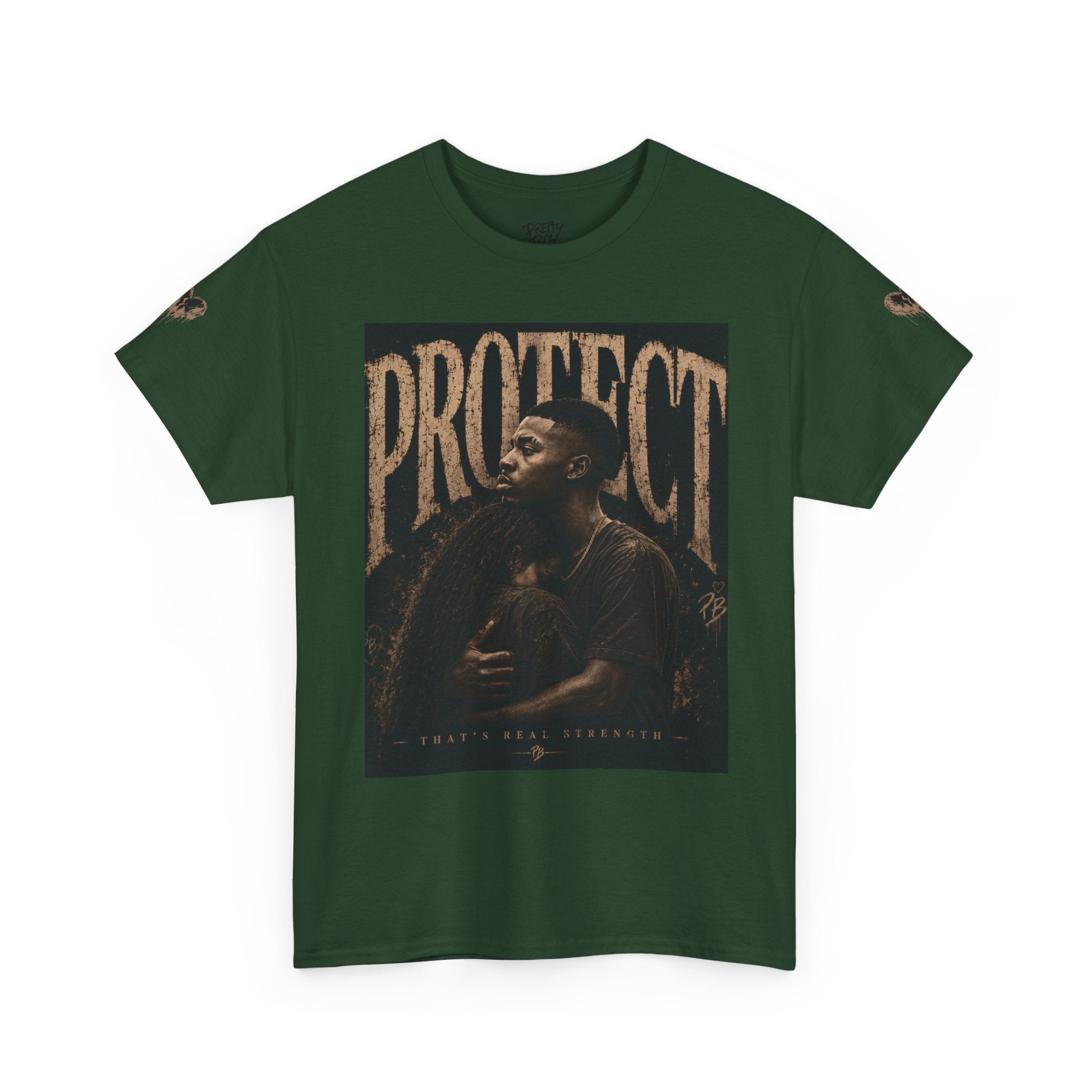 Protect man and woman Illustration Tee — Vintage Guardian Graphic T-Shirt