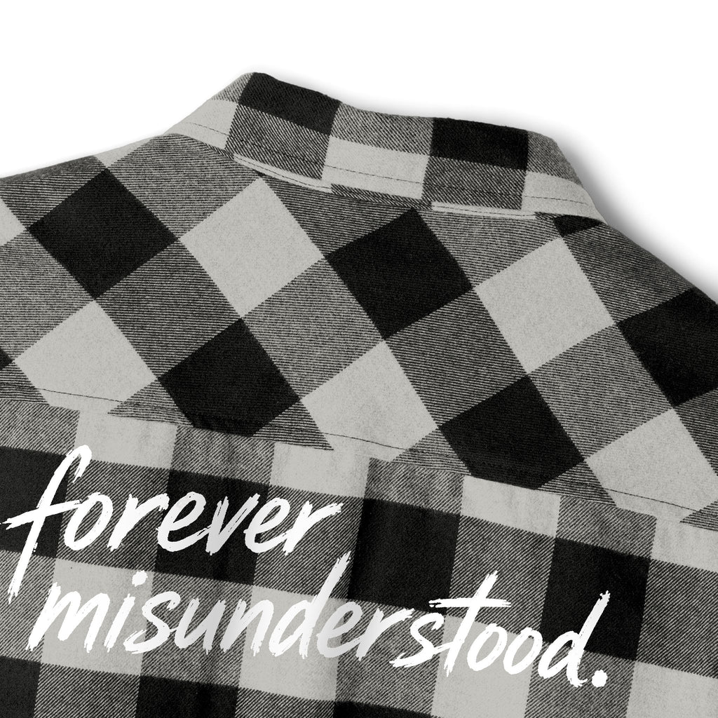 Flannel Shirt — "Walk Alone, Stand Tall" Graphic Plaid Button-Up