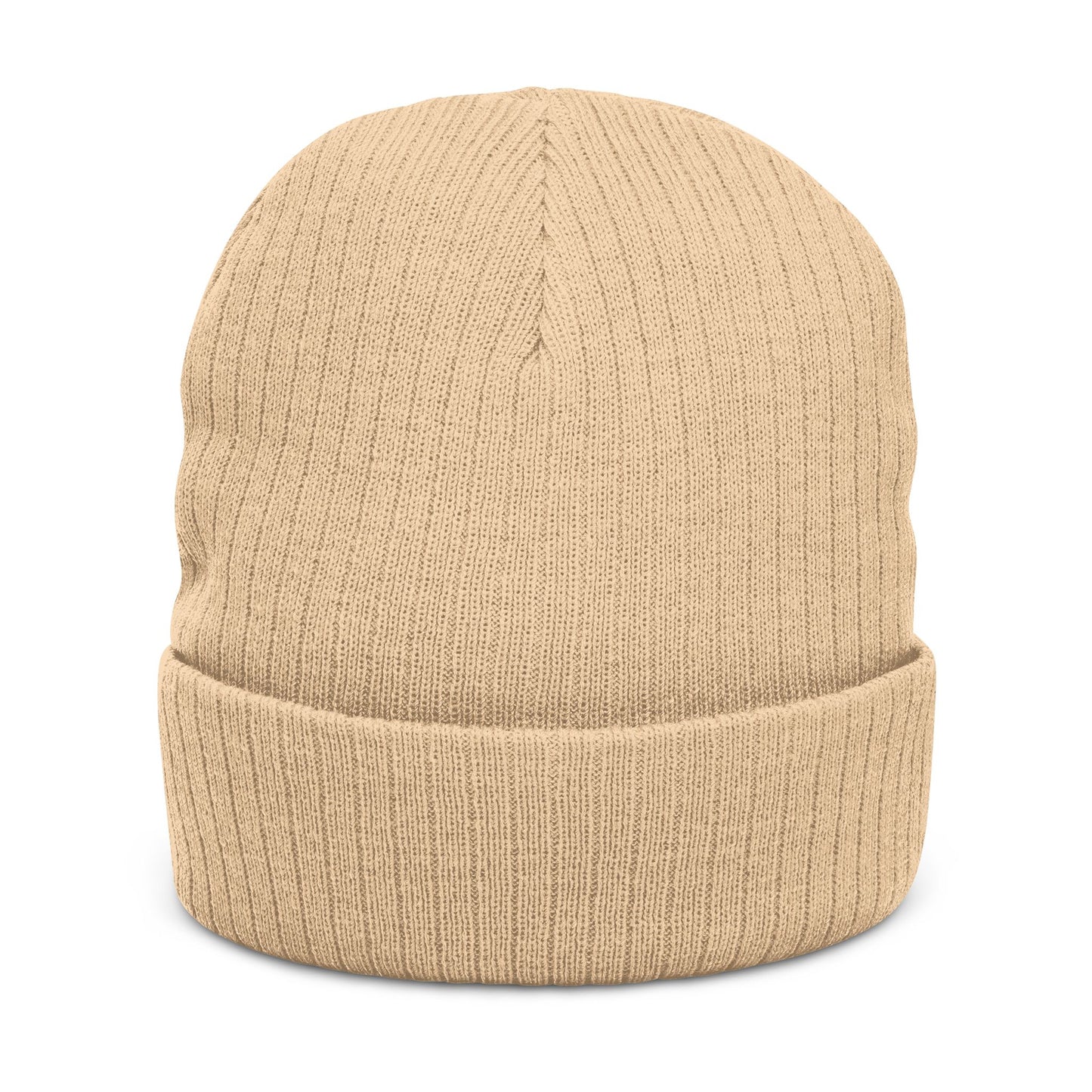 Embroidered "Pretty Boy" Red Heart Beanie - Ribbed Knit Cuffed Winter Hat